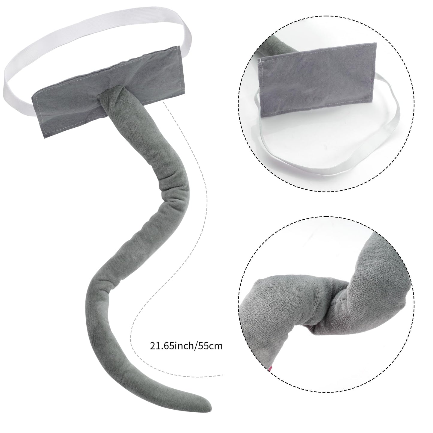 obmwang 3 Pieces Mouse Costume Set – Ears Headband, Bow Tie & Tail for Halloween Dress Up