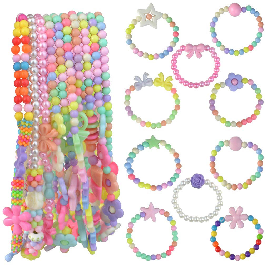 obmwang 20Pcs Princess Necklace Bracelet Set | Colorful Acrylic Beads for Dress Up & Pretend Play
