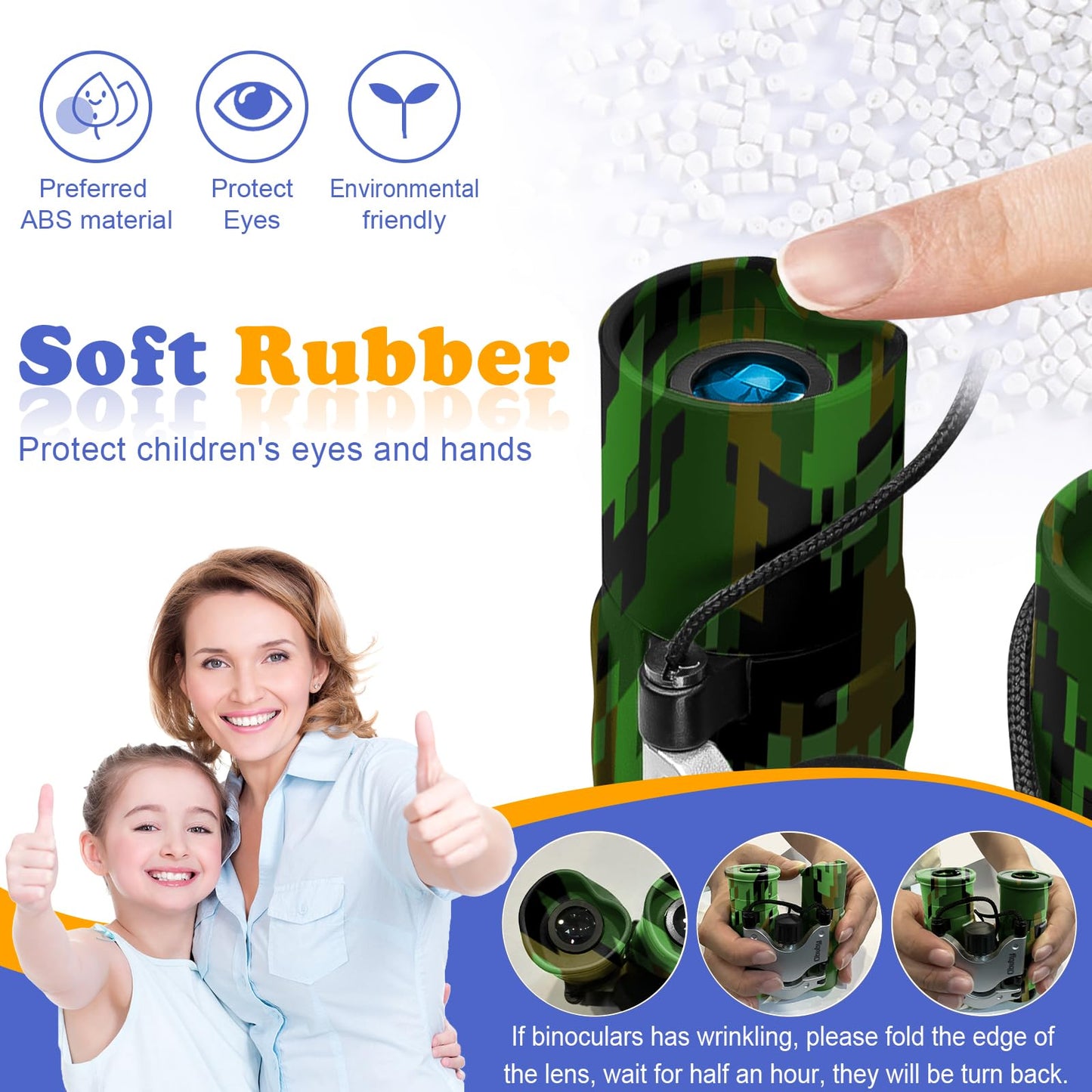 OBUBY Real Binoculars for Kids 8x21 – Compact, Shockproof Folding Binoculars for Ages 3–12