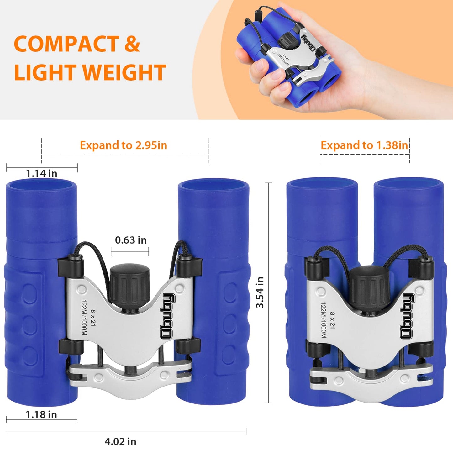 Obuby Real Binoculars for Kids – 8x21 High-Resolution, Shockproof & Easy-Focus