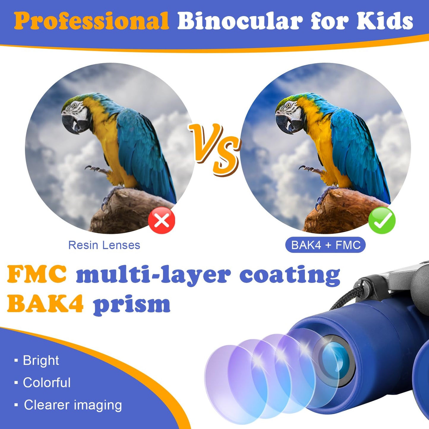 Obuby Real Binoculars for Kids – 8x21 High-Resolution, Shockproof & Easy-Focus