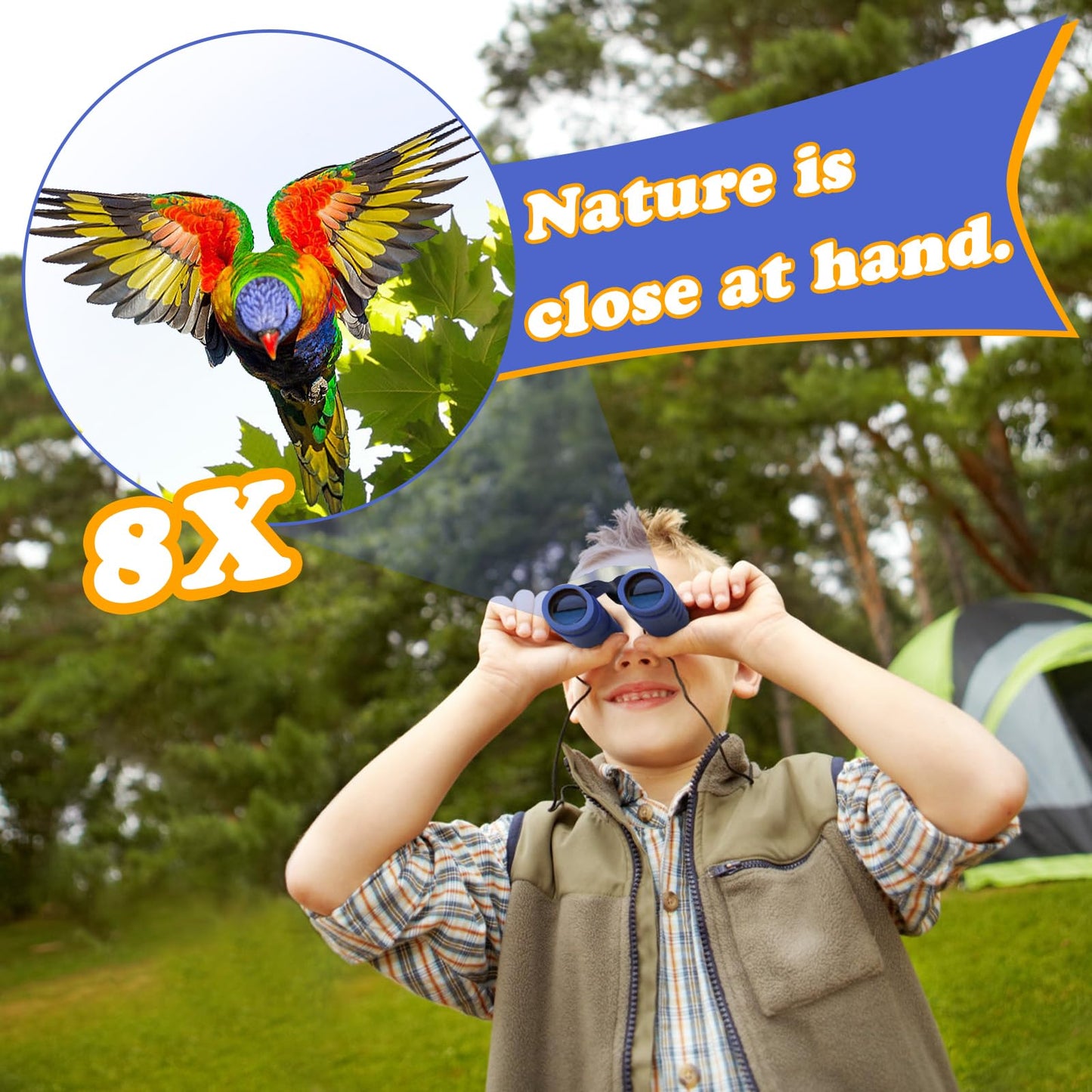 Obuby Real Binoculars for Kids – 8x21 High-Resolution, Shockproof & Easy-Focus