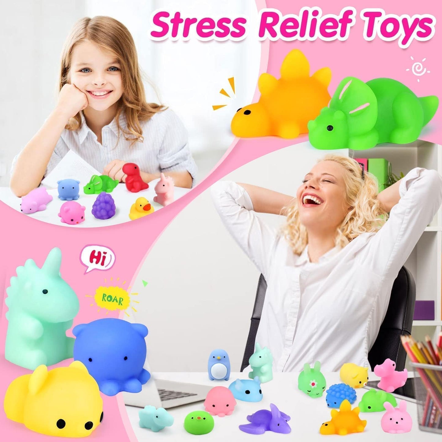 OCATO Squishies 40pcs Mochi Squishy Toys – Party Favors & Fidget Toys for Kids