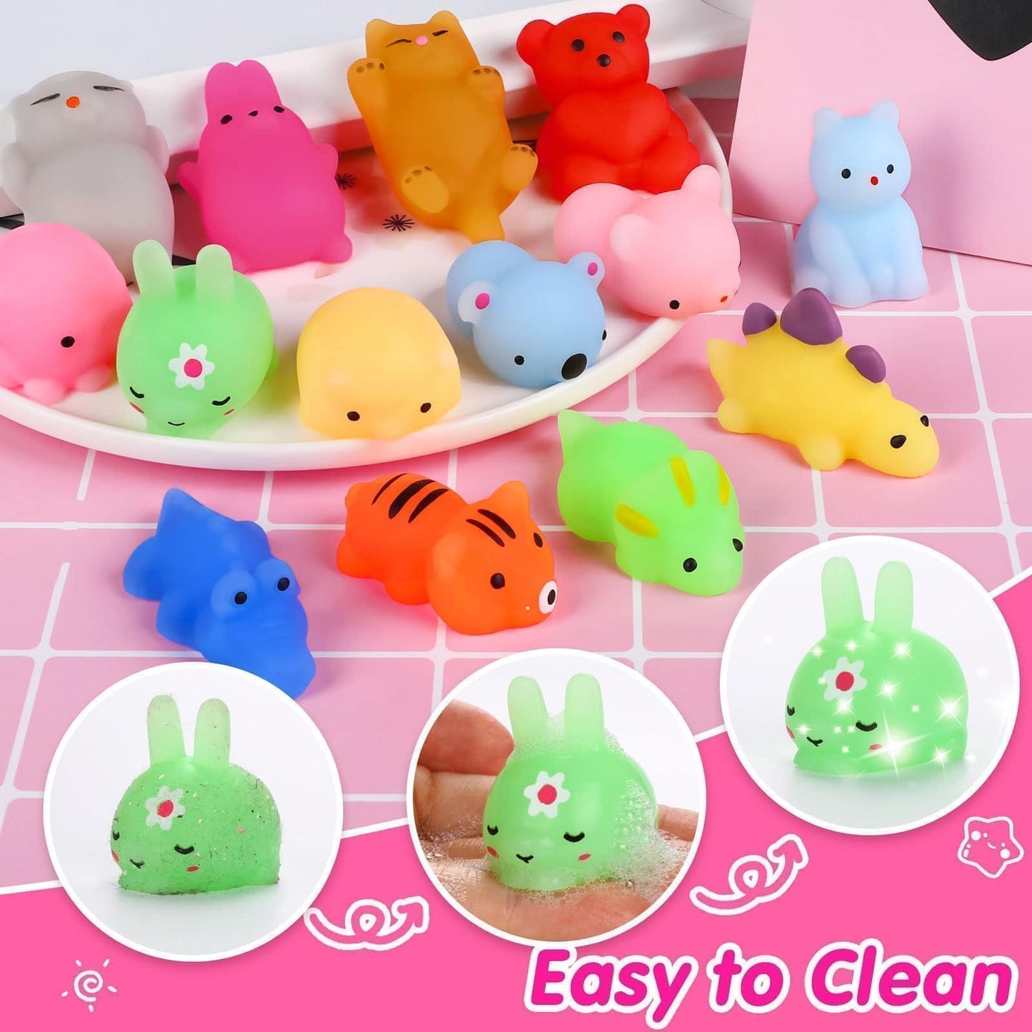 OCATO Squishies 40pcs Mochi Squishy Toys – Party Favors & Fidget Toys for Kids