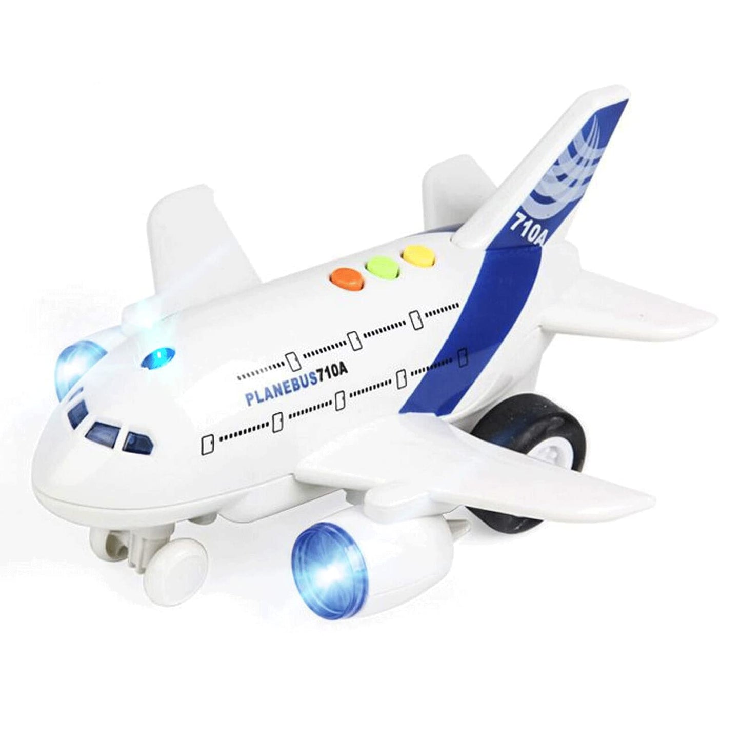 OCCAFY 1:200 Friction-Powered Airplane Toy for Toddlers – Lights & Sounds
