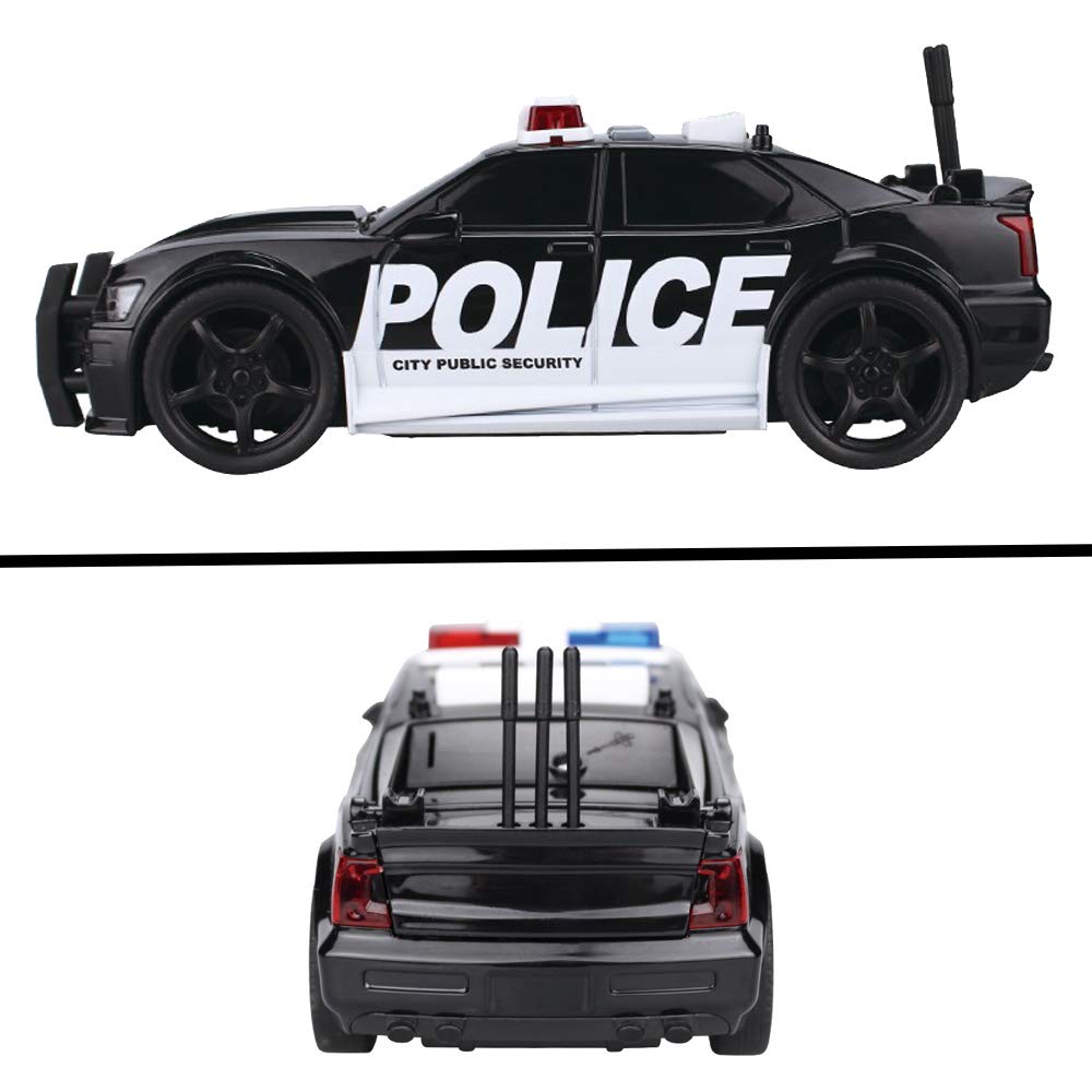 OCCAFY Police Car Toy – Friction-Powered Sound & Light Rescue Vehicle 1:20