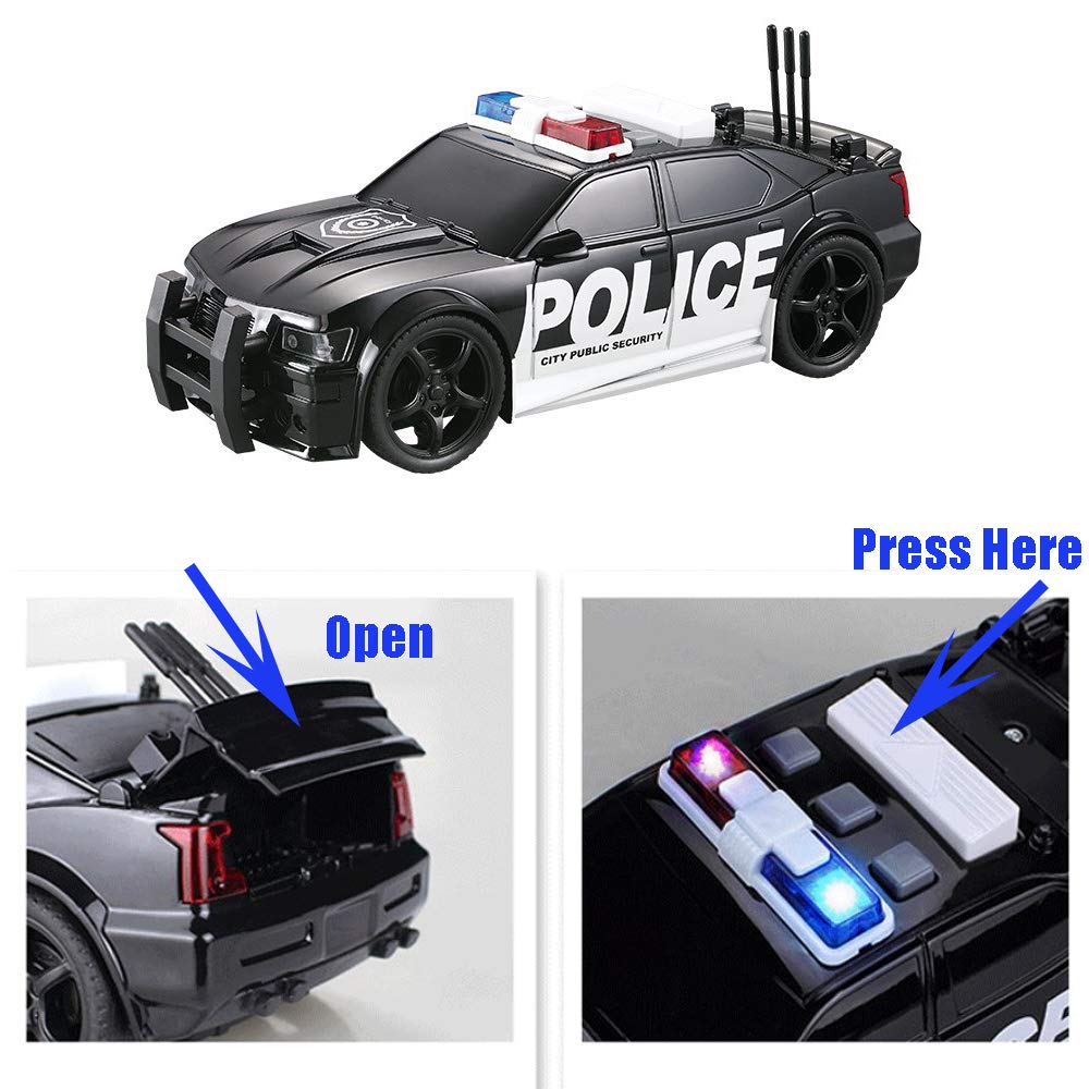 OCCAFY Police Car Toy – Friction-Powered Sound & Light Rescue Vehicle 1:20
