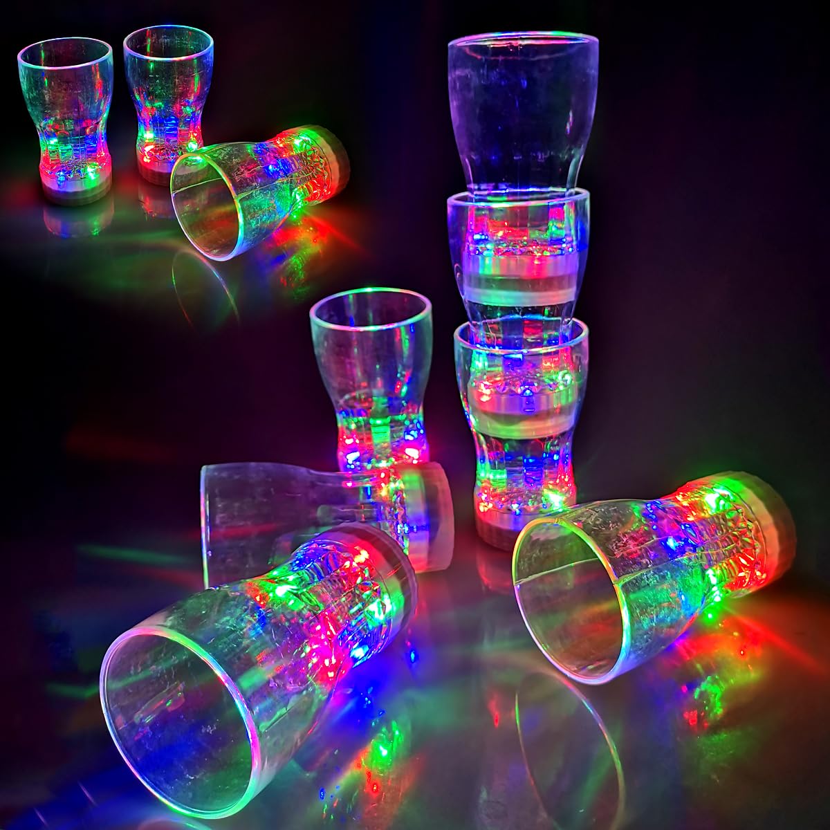 OceanWings 12-Pack Large Glow Cups | LED Light Up Party Cups for Any Celebration