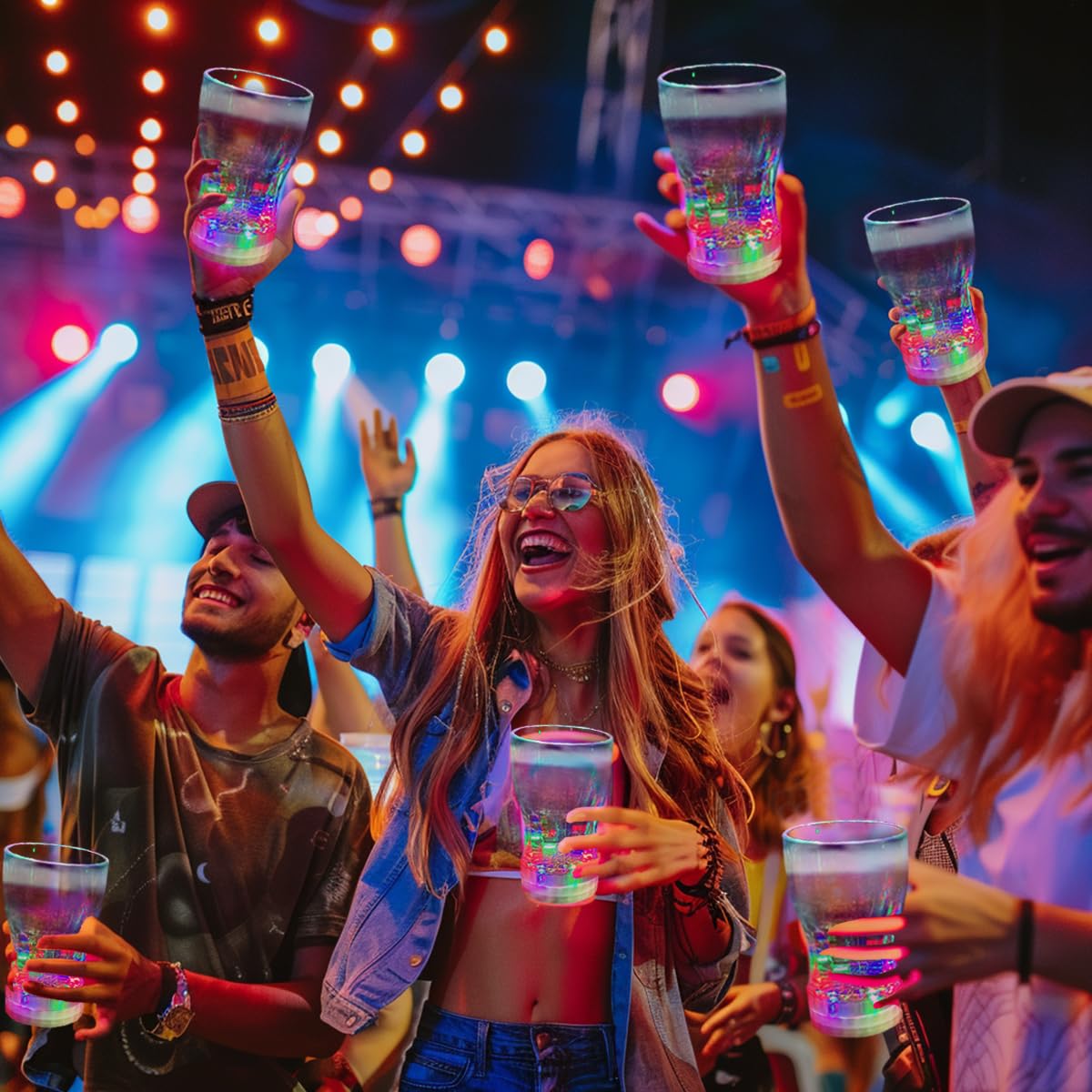 OceanWings 12-Pack Large Glow Cups | LED Light Up Party Cups for Any Celebration