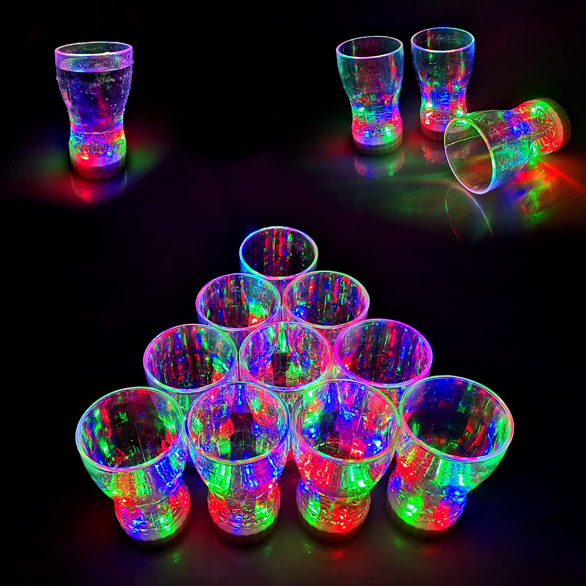 OceanWings 12-Pack Large Glow Cups | LED Light Up Party Cups for Any Celebration
