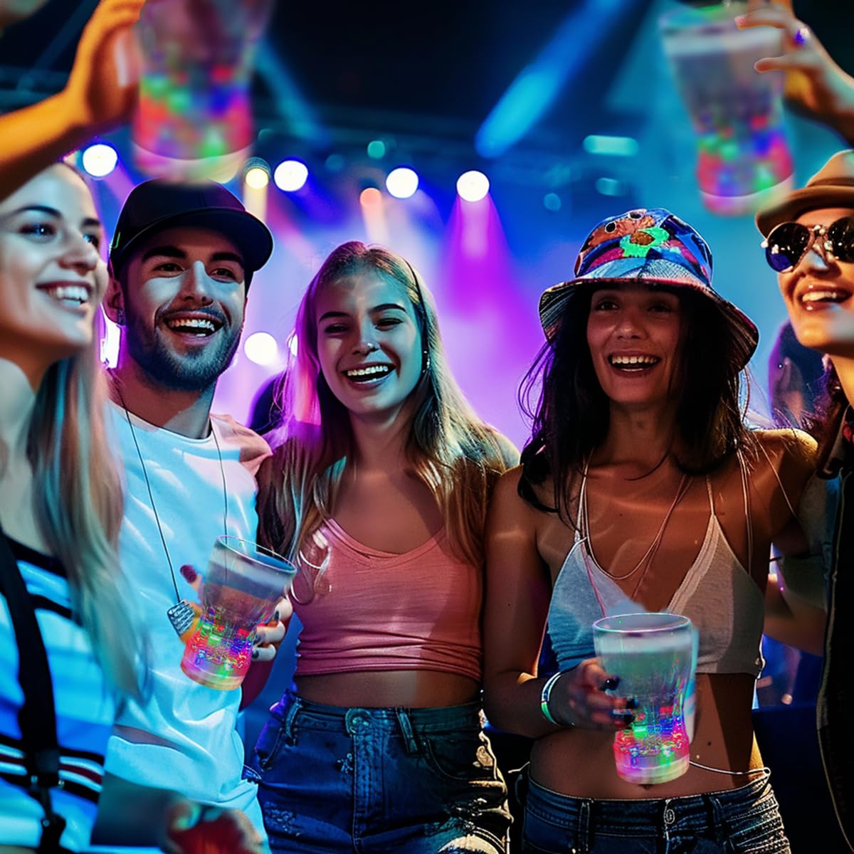 OceanWings 12-Pack Large Glow Cups | LED Light Up Party Cups for Any Celebration