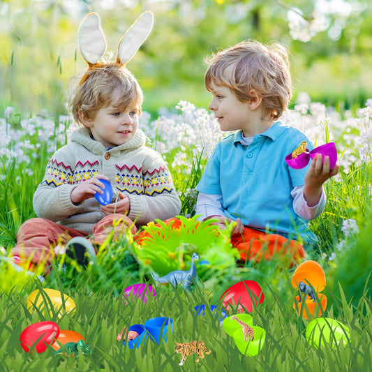 OCHIDO 24-Pack Prefilled Easter Egg Toys for Kids – Dinosaur & Animal Easter Egg Hunt