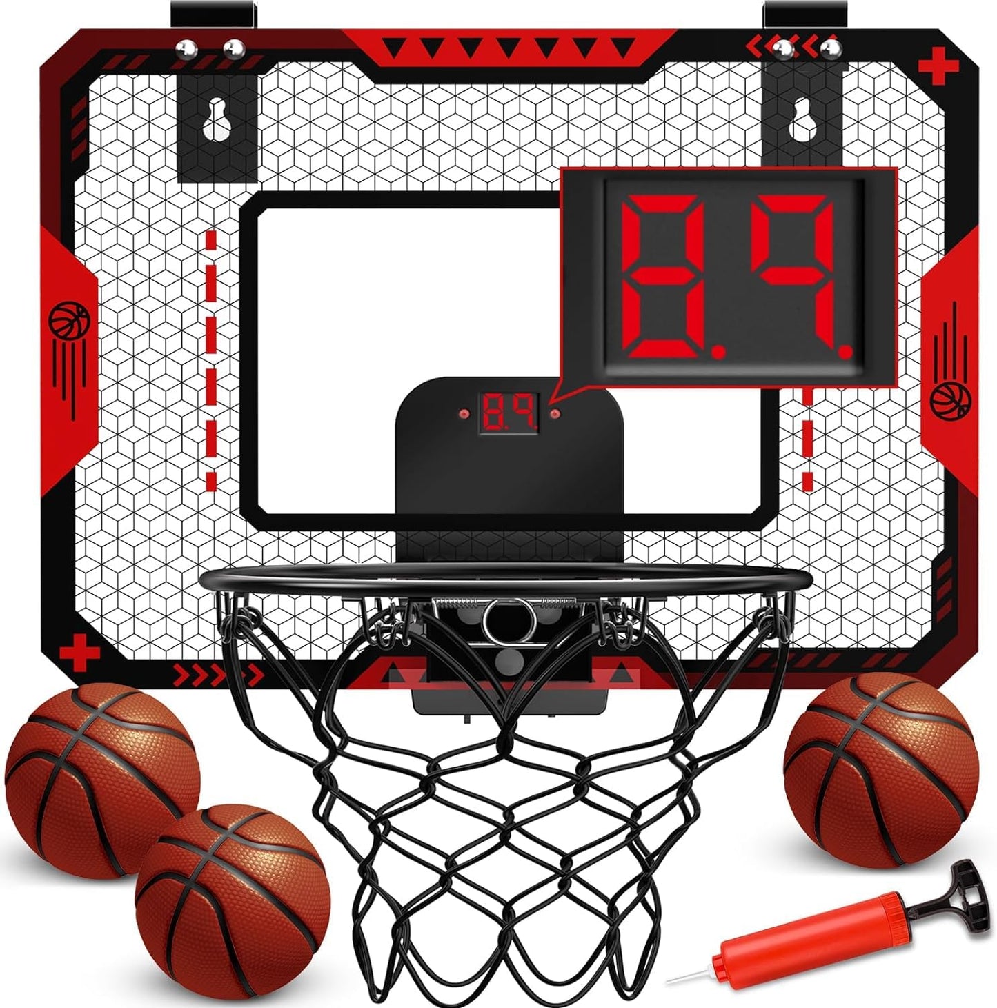 OCHIDO Indoor Basketball Hoop for Kids – Over-the-Door Mini Hoop with Electronic Scoreboard