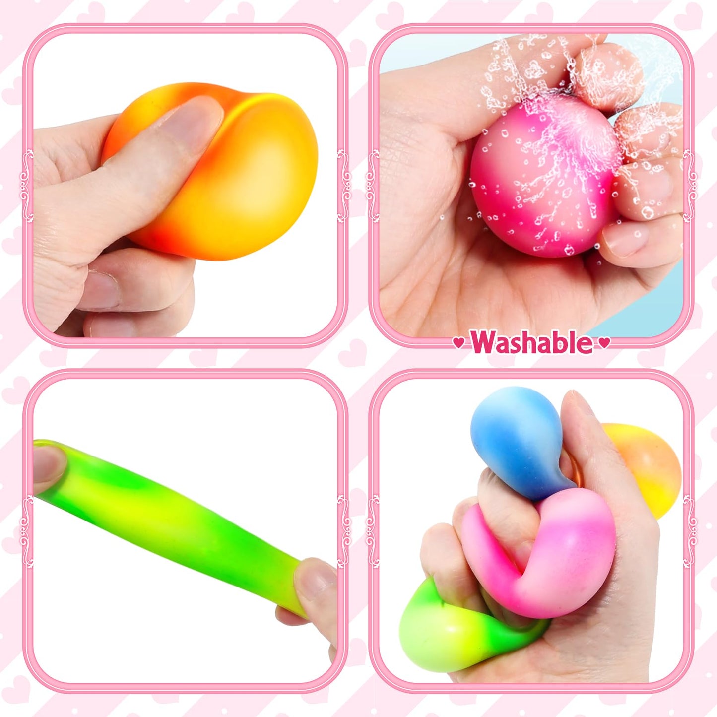 OCHIDO 24-Pack Kids Valentine Cards with Squeeze Balls – Classroom Gifts & Party Favors