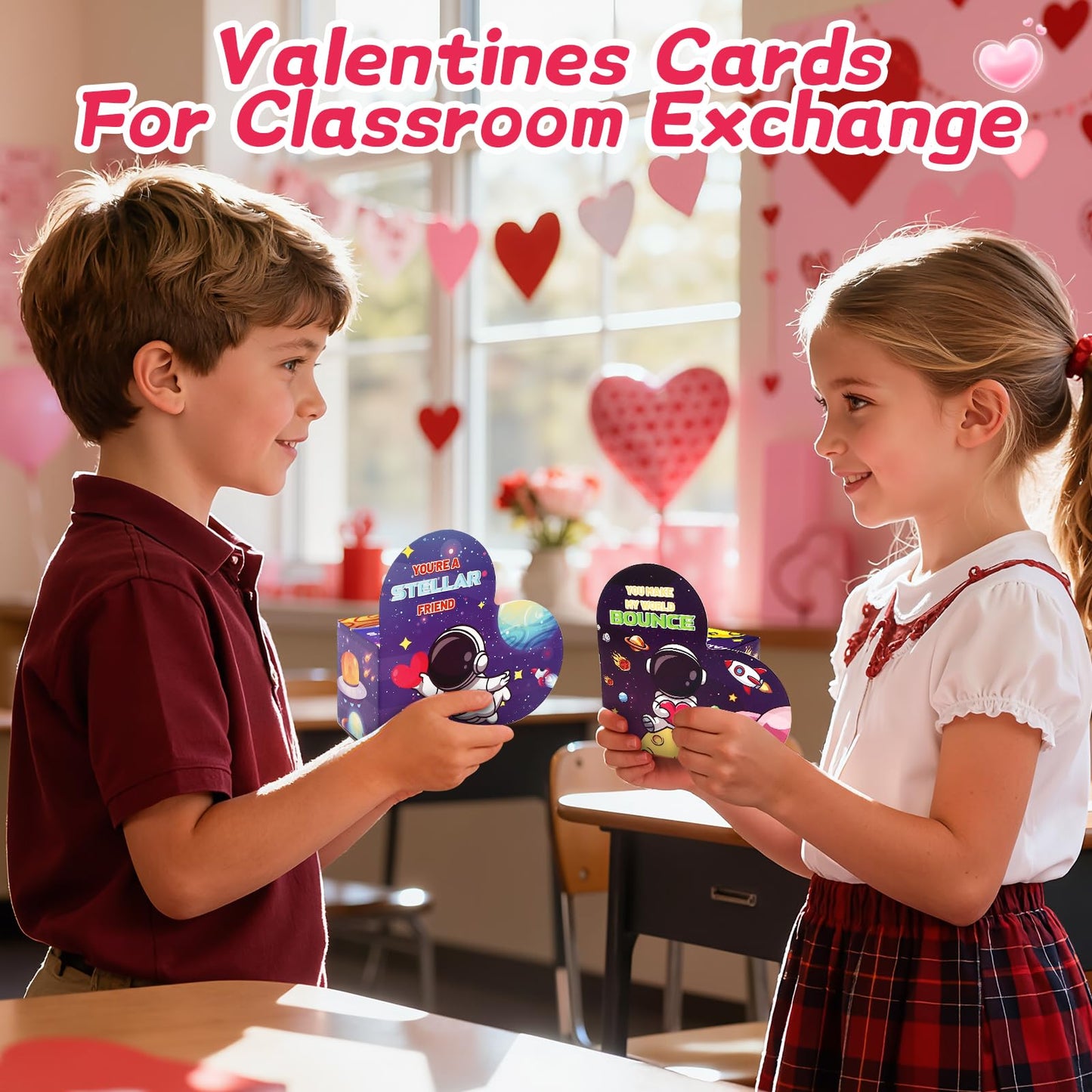 OCHIDO 24 Pack Valentines Day Cards for Kids with Bouncy Balls - Classroom Gifts & Party Favors
