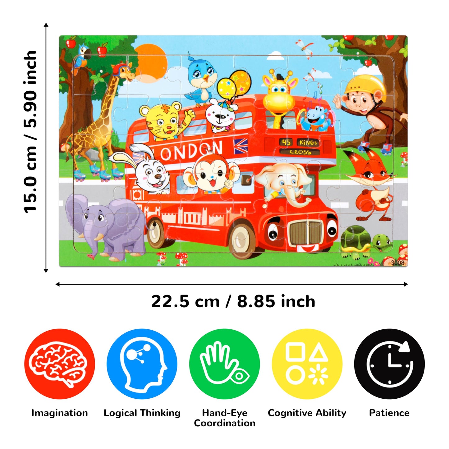 OCTERIC 14-Pack Wooden Jigsaw Puzzles for Kids 4-8 | 30-Piece Preschool Learning Toys