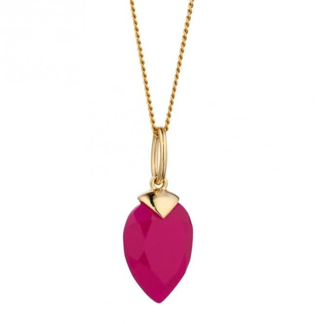 October Yellow Gold Plated Birthstone Chalcedony Stone Pendant P4984