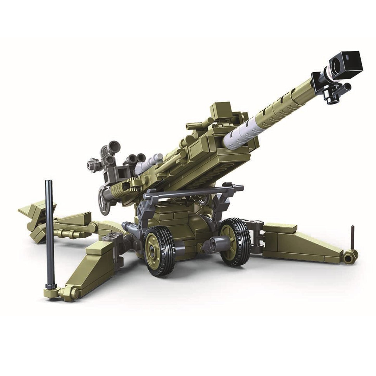 Octopbrik Flak Anti-Tank Gun – Military Brick Set (258 Pieces) with 2 Figures, Compatible with Major Brand