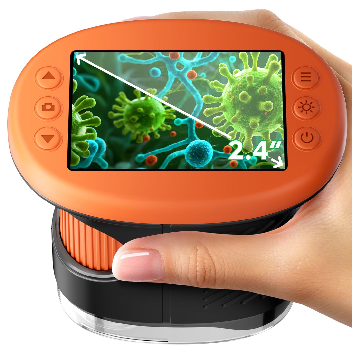 Odatay 1000X Handheld Microscope for Kids – 4K Display, 12 Slides, Portable STEM Toy