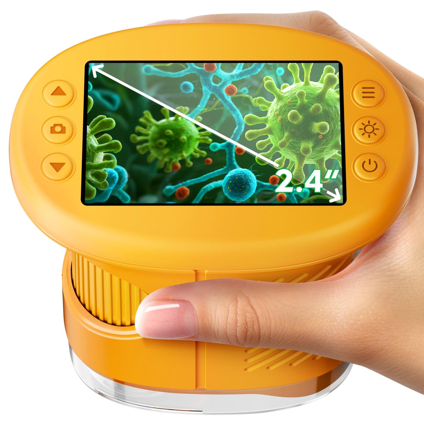 Odatay 1000X Handheld Microscope for Kids – 4K Display, 12 Slides, Portable STEM Toy