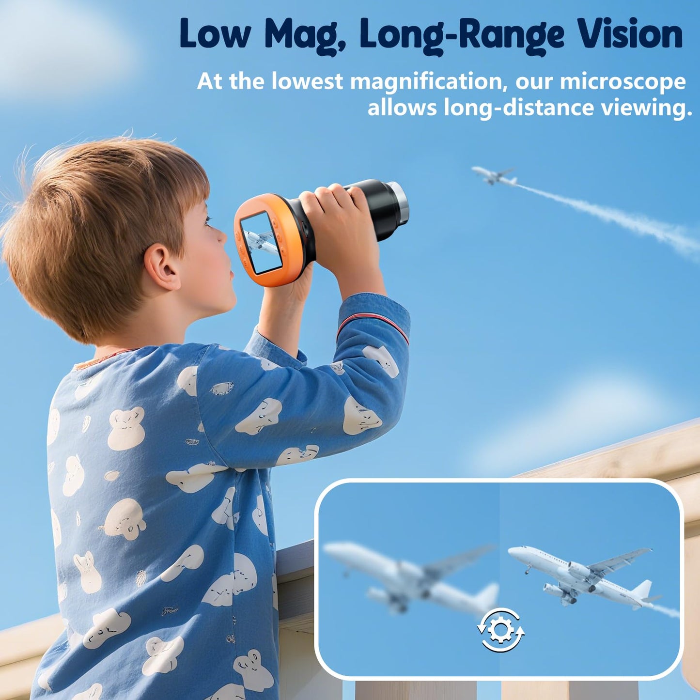 Odatay 1000X Handheld Microscope for Kids – 4K Display, 12 Slides, Portable STEM Toy