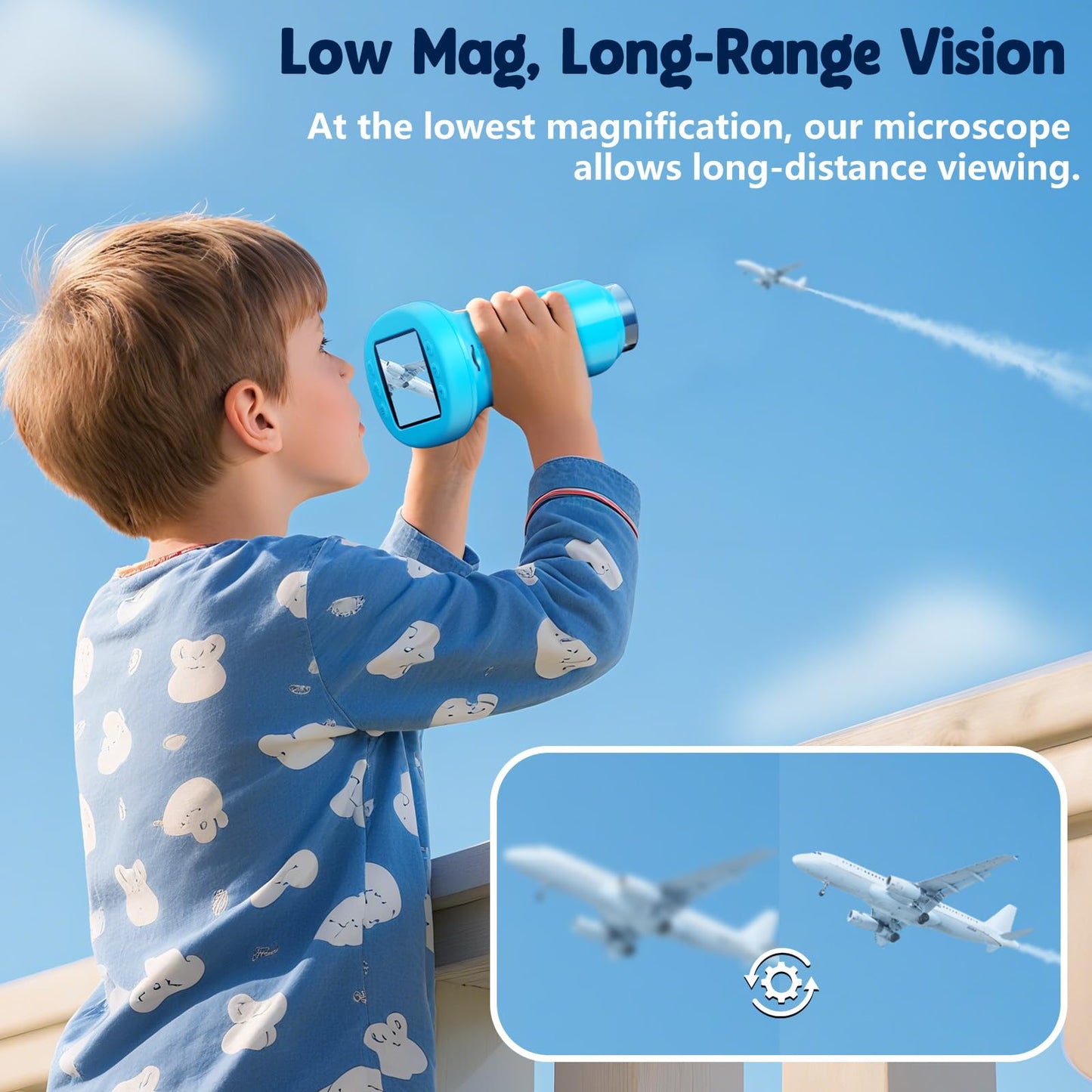 Odatay 1000X Handheld Microscope for Kids – 4K Display, 12 Slides, Portable STEM Toy