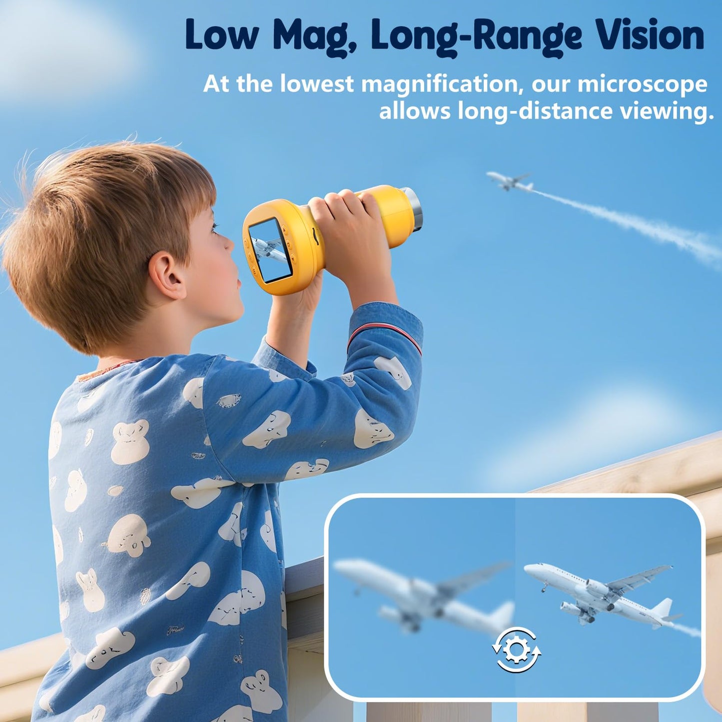 Odatay 1000X Handheld Microscope for Kids – 4K Display, 12 Slides, Portable STEM Toy