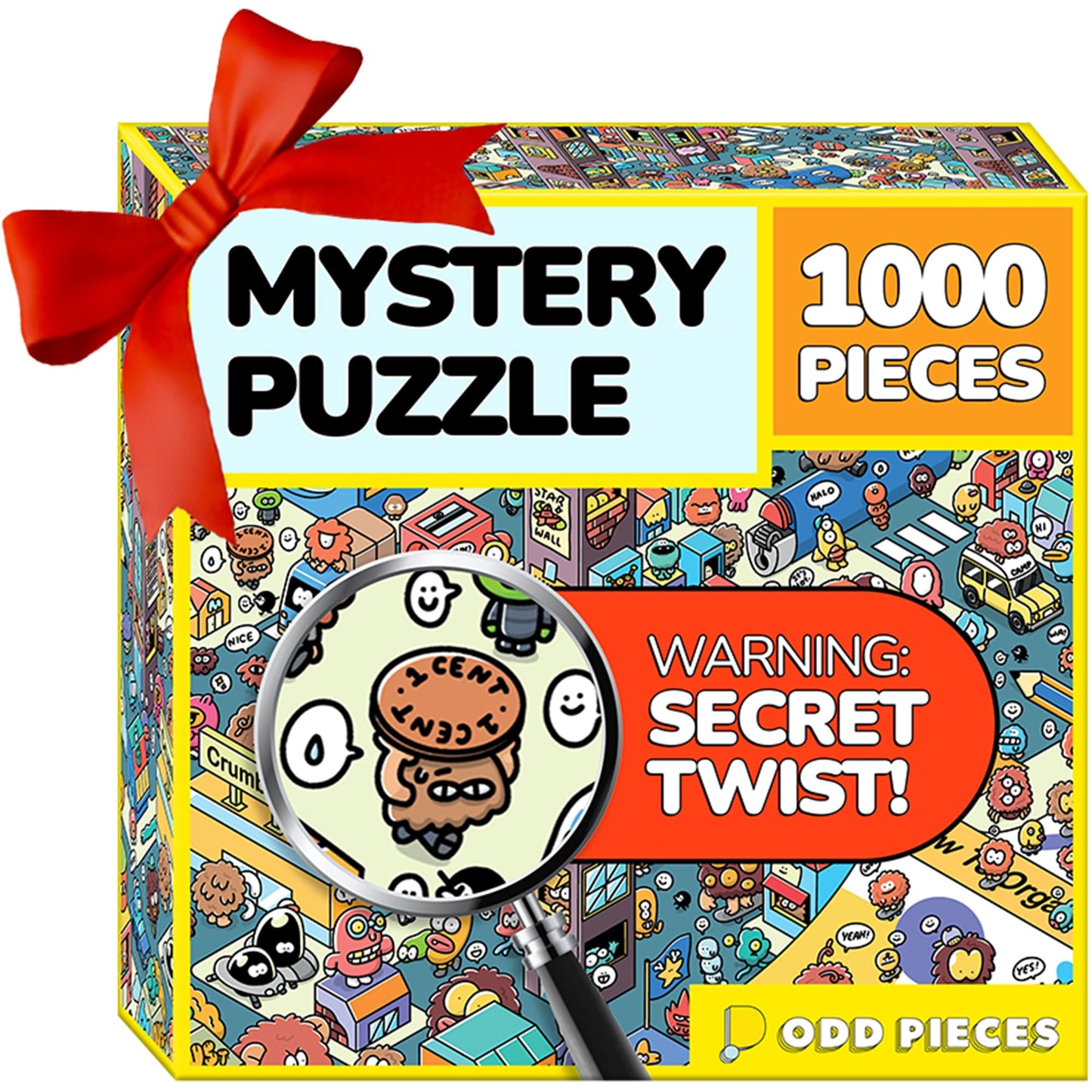 Odd Pieces Jigsaw Puzzle 1000 Pieces with Storytelling Comics – Frameable Mystery Puzzle Art (Turbo 3000), 19.7 x 27.6 inches