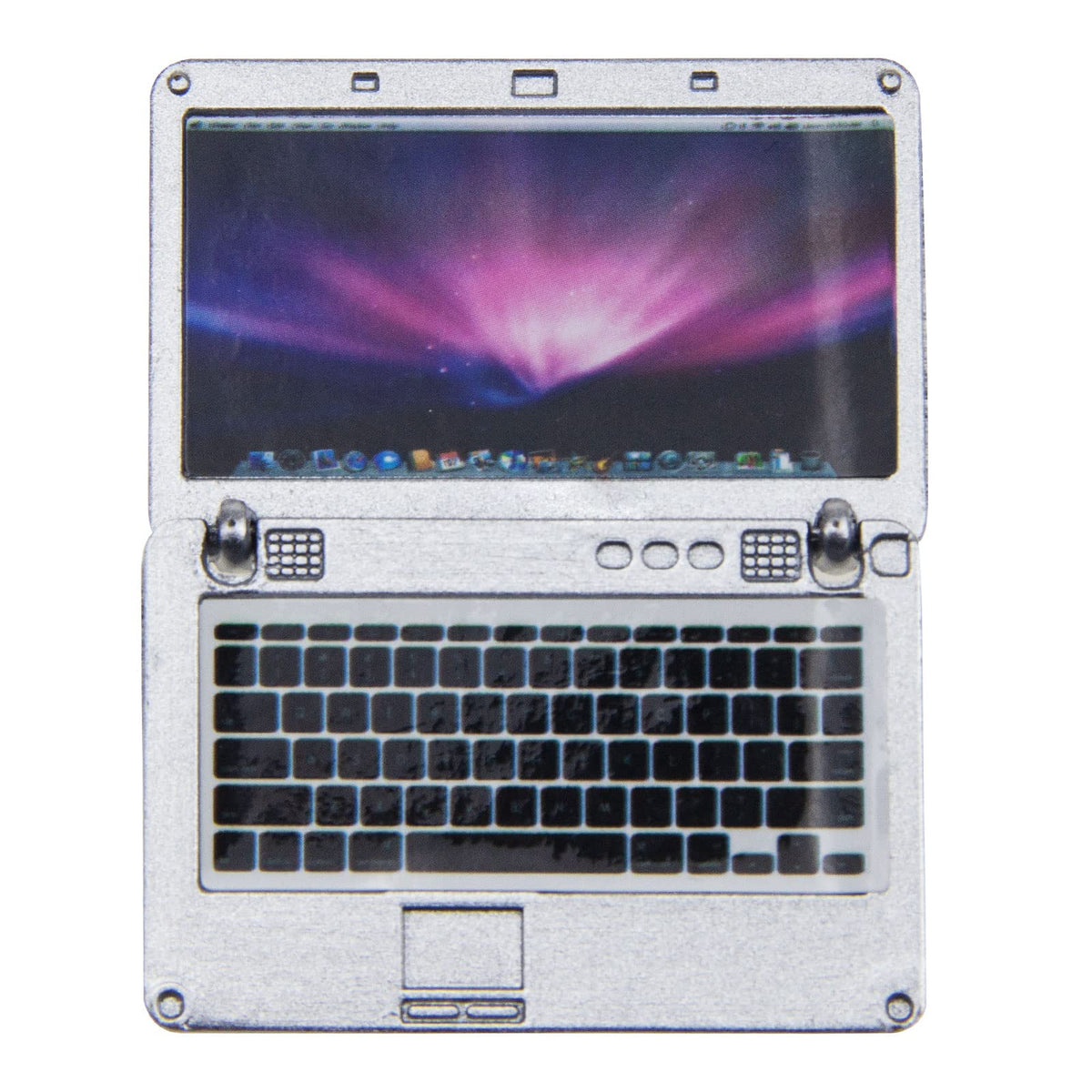 ODDIER Dollhouse Laptop 1:12 Scale – Miniature Metal Laptop for 11.5–12-Inch Dolls