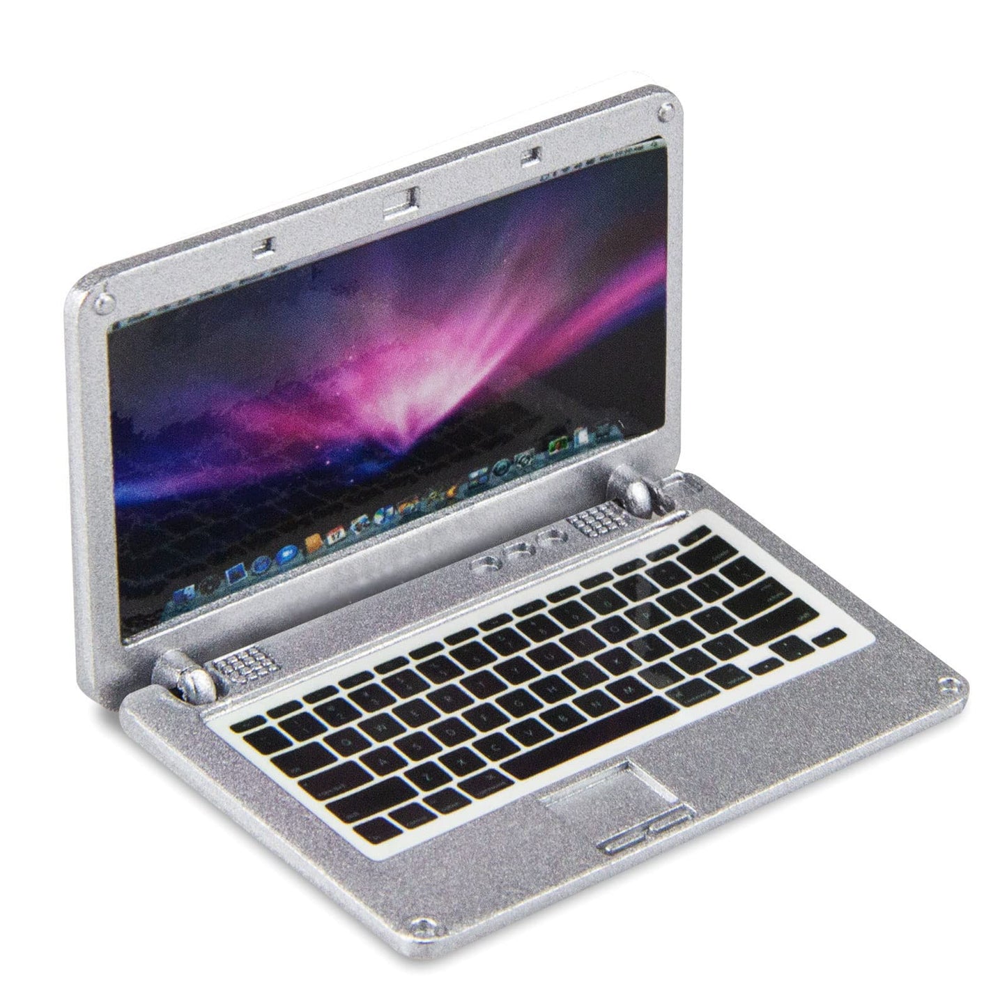 ODDIER Dollhouse Laptop 1:12 Scale – Miniature Metal Laptop for 11.5–12-Inch Dolls