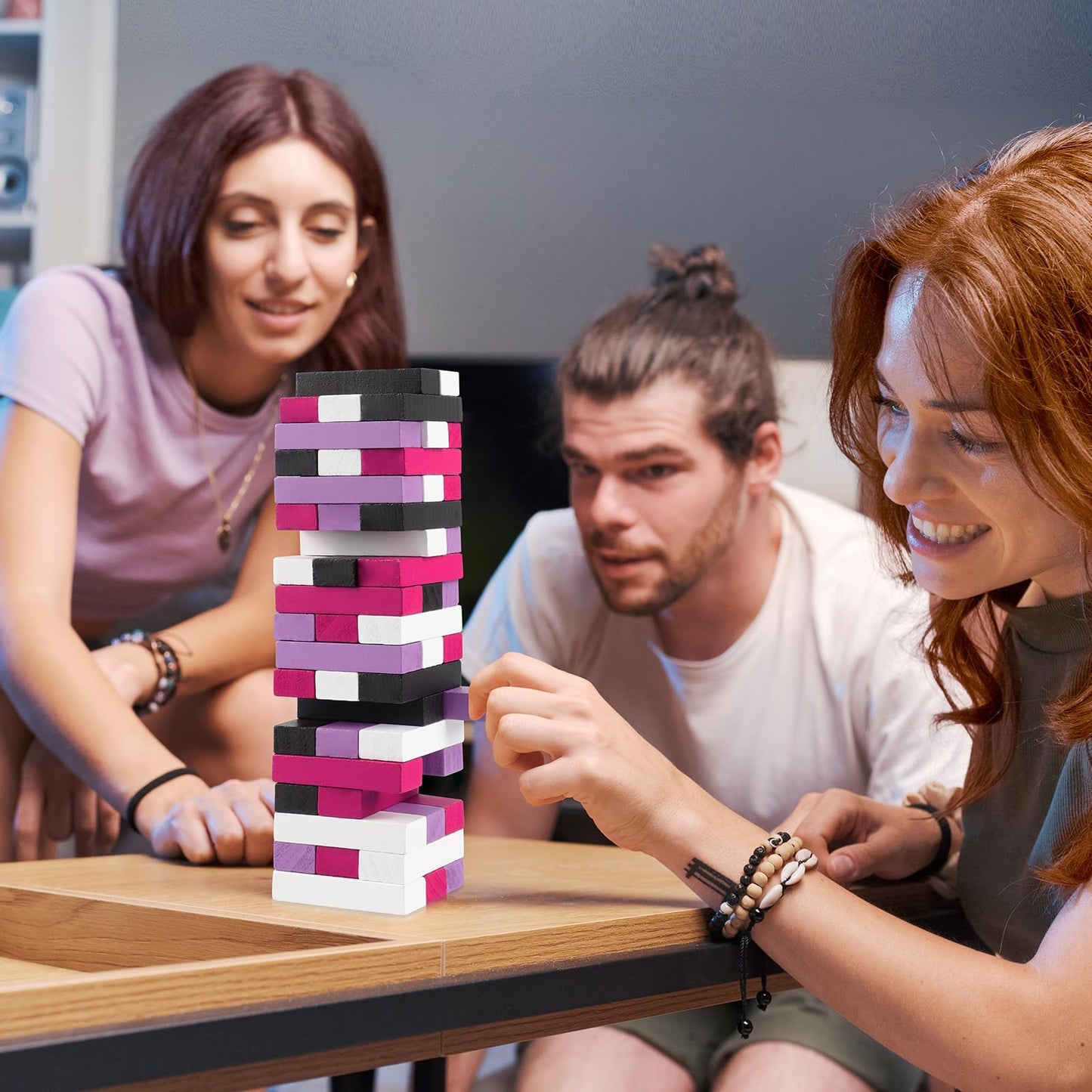 Odewhine 54-Piece Drinking Game Blocks for Adults – 44 Challenges & 10 DIY Blanks