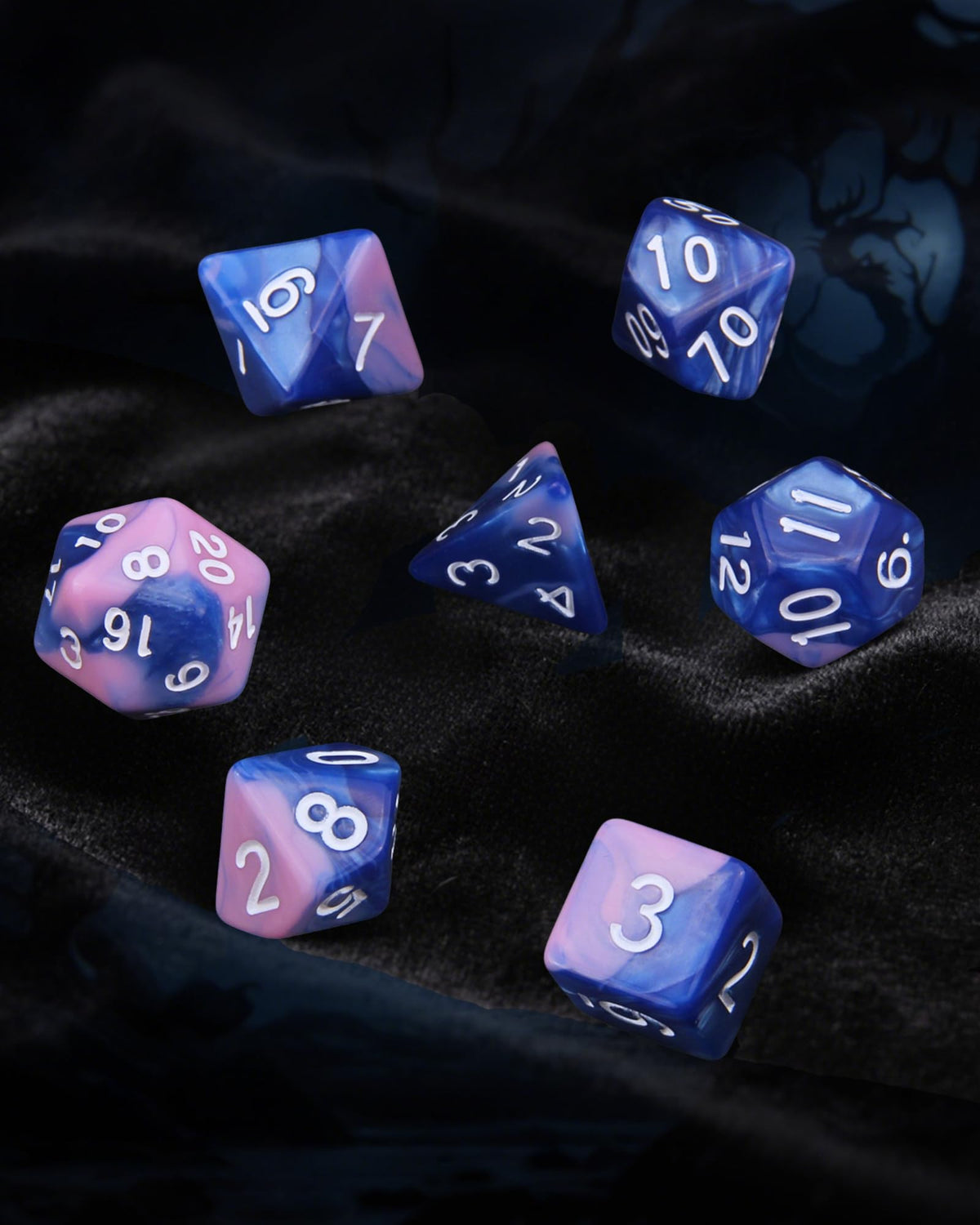 ODINROLL 42-Piece Polyhedral Dice Set – 6 Complete RPG Dice Sets with Storage Pouch