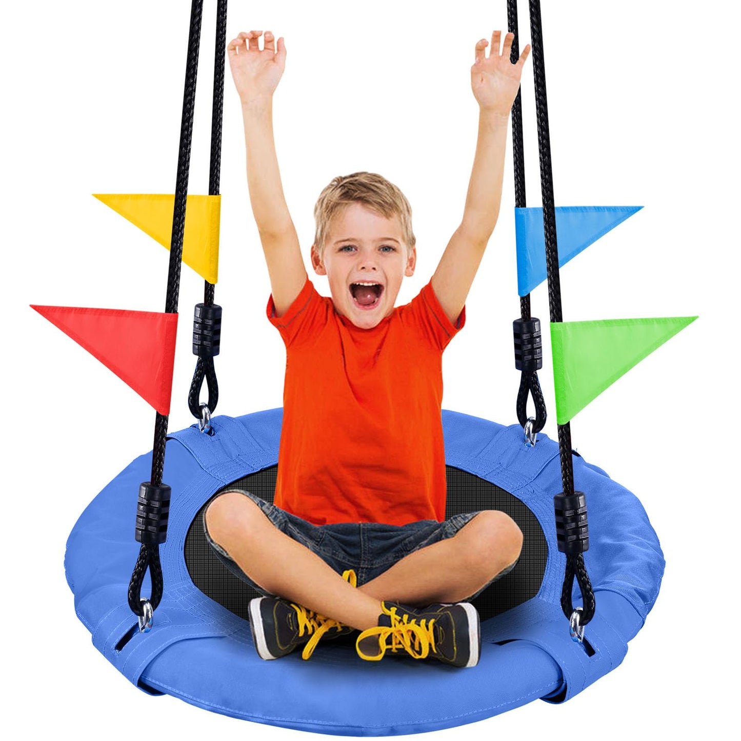 Odoland 24" Saucer Tree Swing — 660 lb Capacity, Adjustable Ropes, 900D Oxford Platform