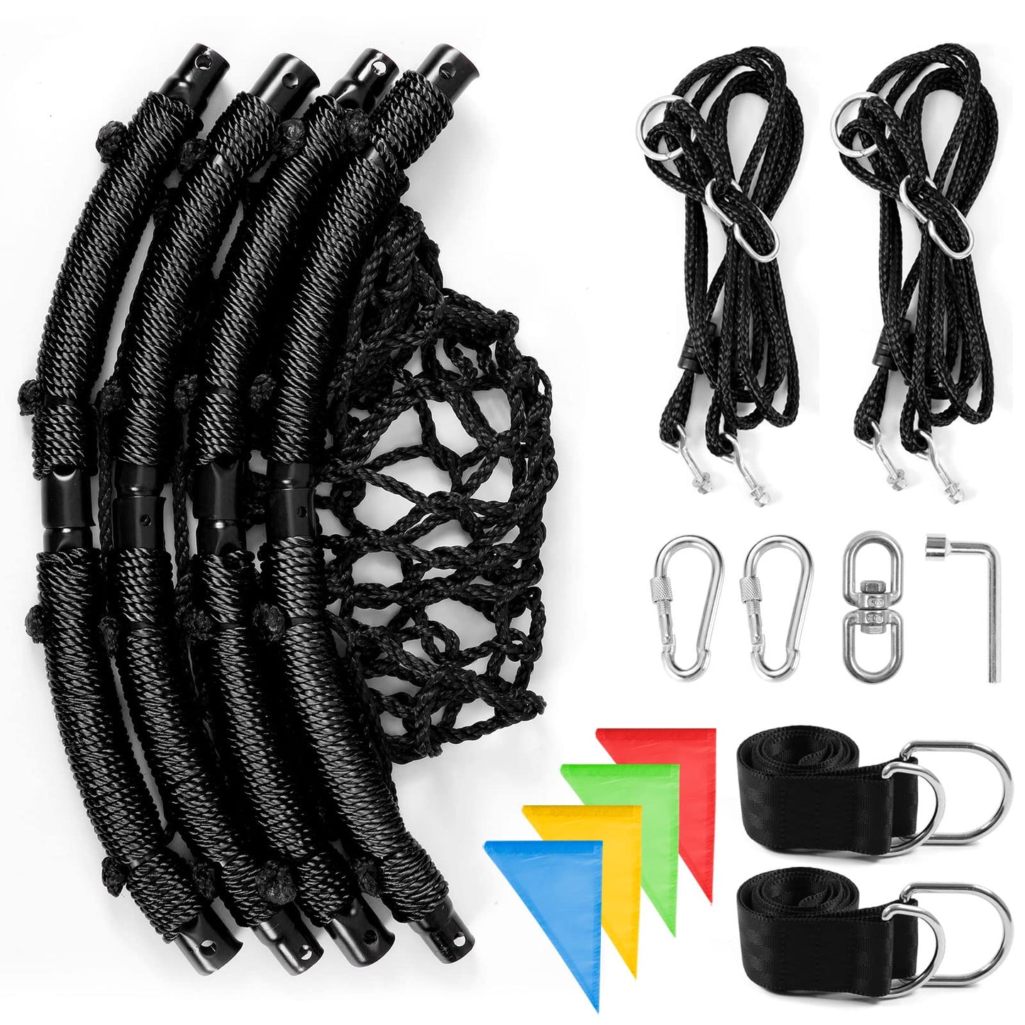 Odoland Spider Web Tree Swing 43in Platform for Kids & Adults