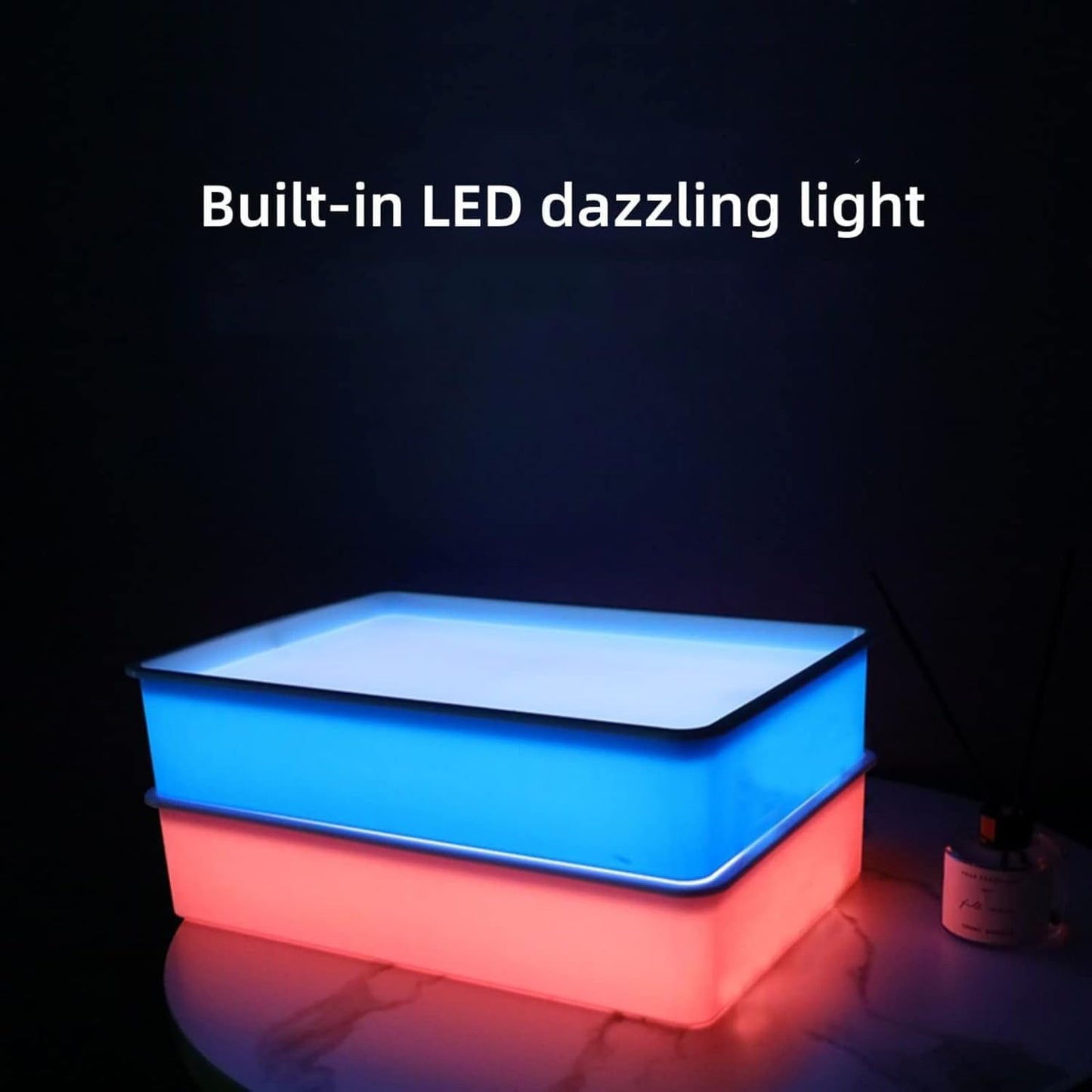 Odoorgames Sand Painting Light Box - Sensory Light Table for Kids, 3 Color Temperatures, 10 Brightness Levels, 16-inch Pink