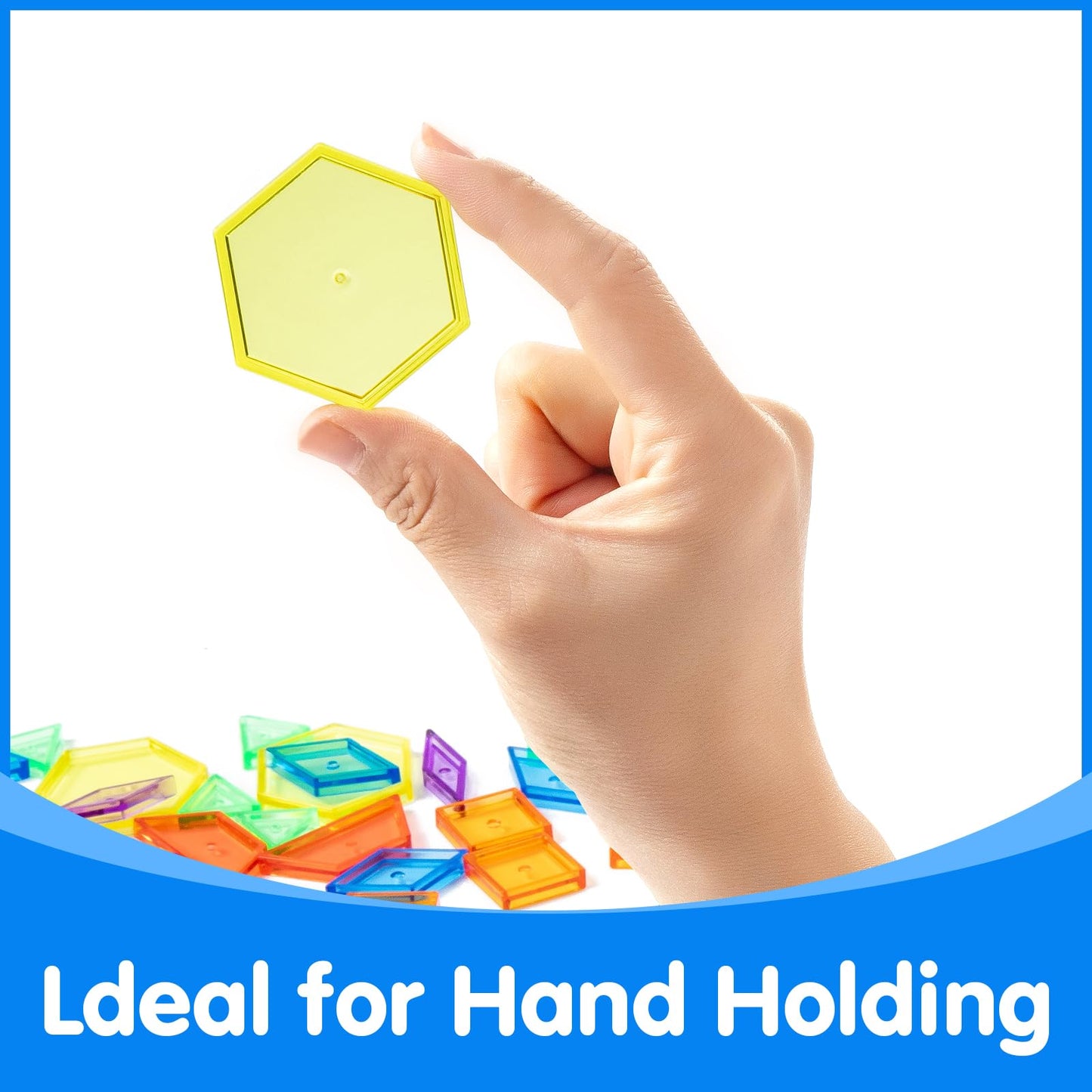 Odoorgames 140 Pcs Translucent Pattern Blocks — Light Table Geometry Set for Classroom & Home Learning