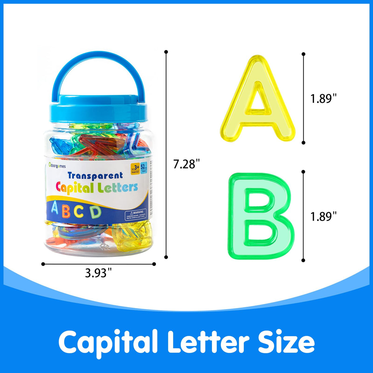 Odoorgames 52 Pcs Translucent Capital Letters – Light Table Toys, Learning & Manipulatives