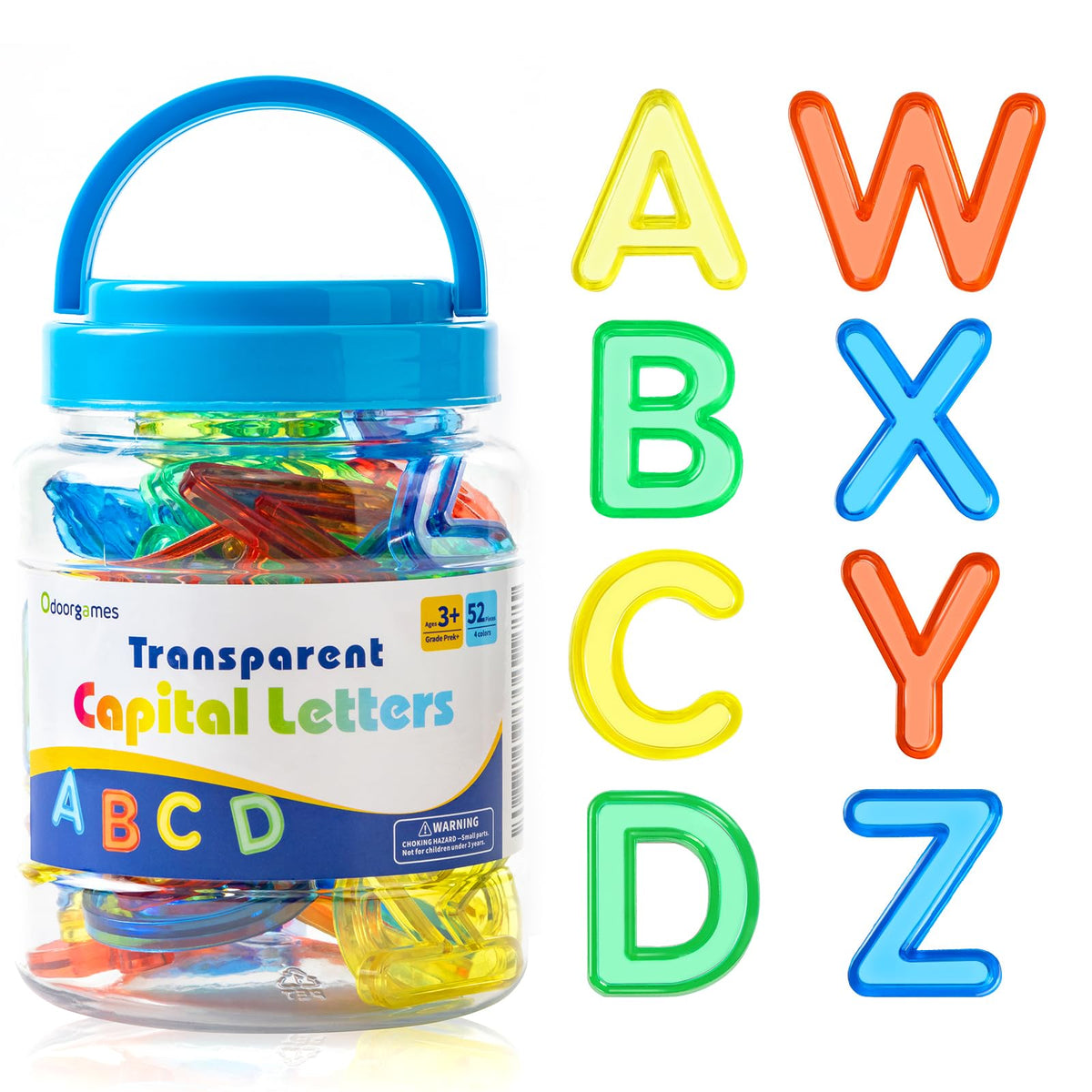 Odoorgames 52 Pcs Translucent Capital Letters – Light Table Toys, Learning & Manipulatives