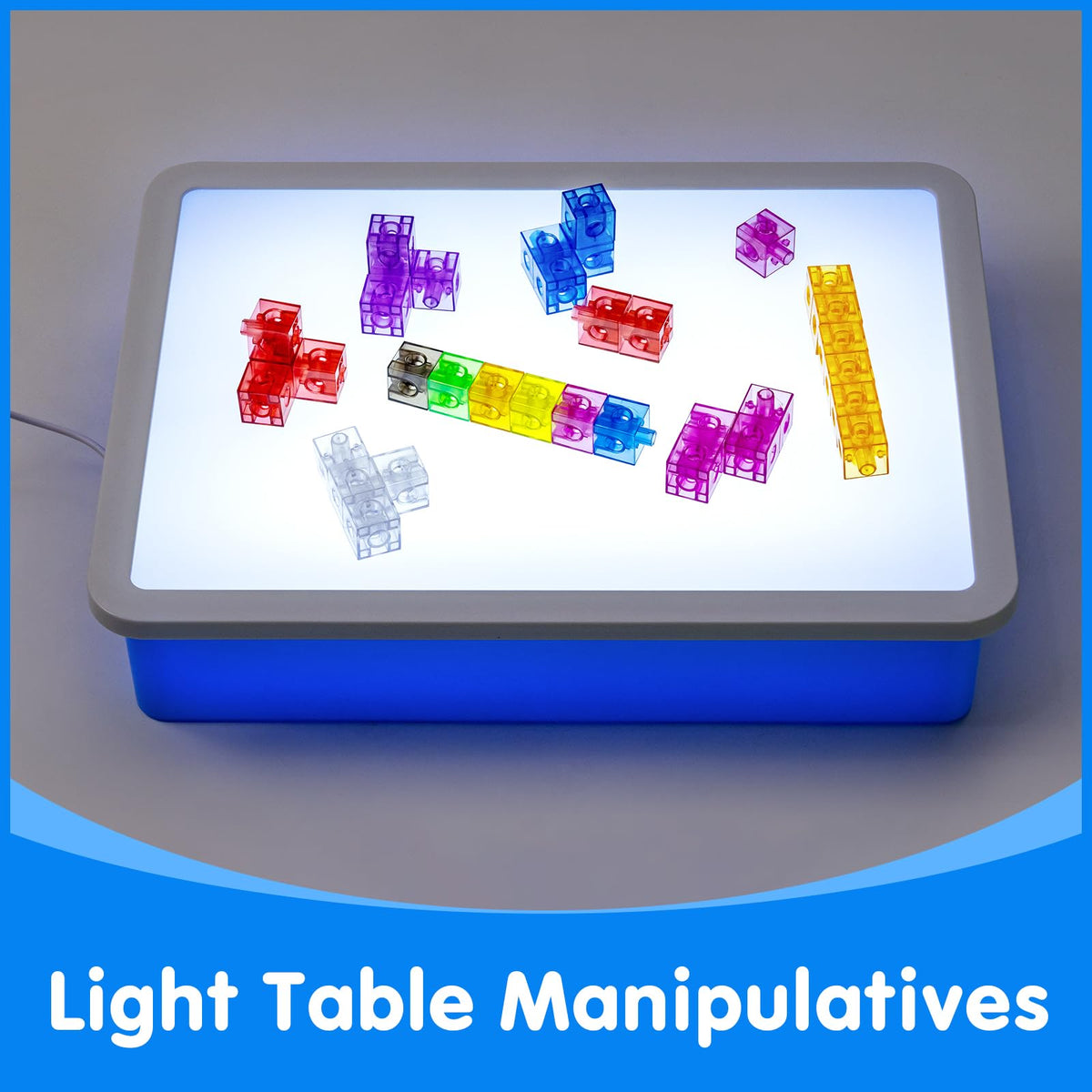 Odoorgames Translucent Linking Cubes – Light Table Math Blocks for Early Learning