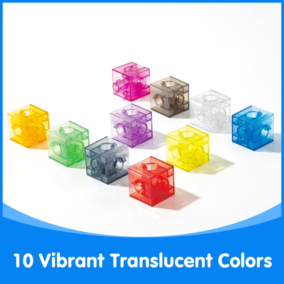 Odoorgames Translucent Linking Cubes – Light Table Math Blocks for Early Learning