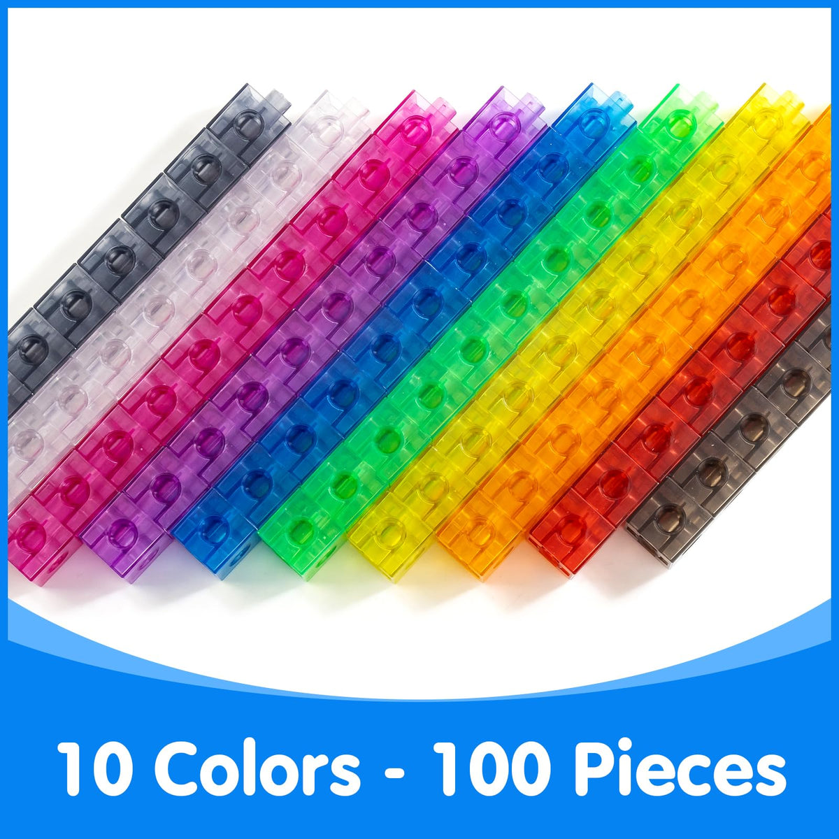 Odoorgames Translucent Linking Cubes – Light Table Math Blocks for Early Learning