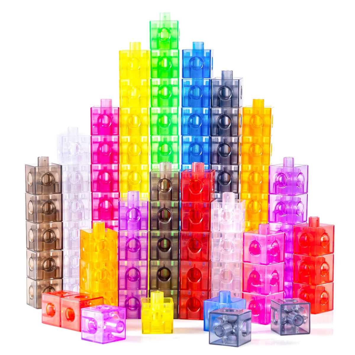 Odoorgames Translucent Linking Cubes – Light Table Math Blocks for Early Learning