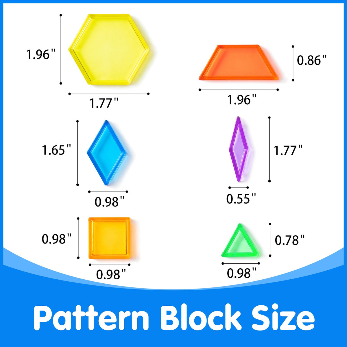 Odoorgames 140 Pcs Translucent Pattern Blocks — Light Table Geometry Set for Classroom & Home Learning