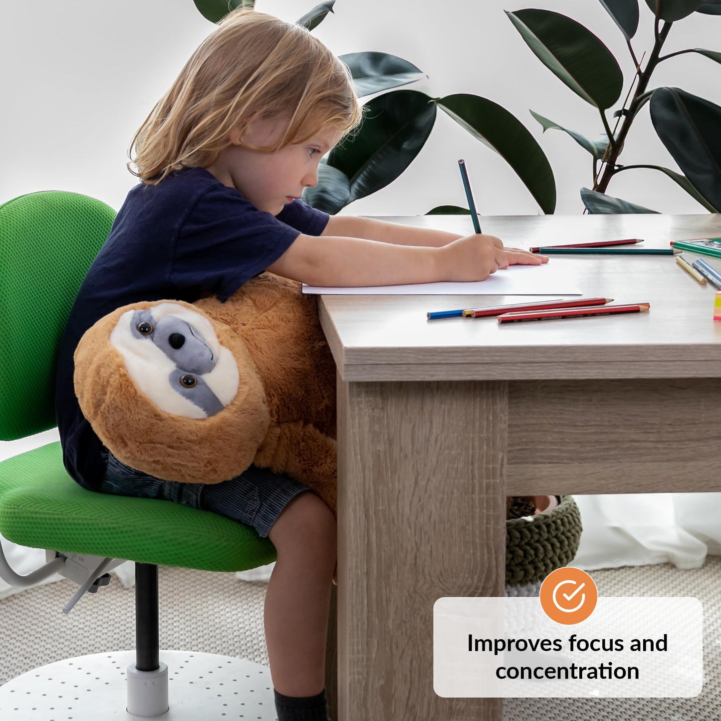 ODOXIA Weighted Sloth Plush – 5 lb Calming Sensory Toy for Kids & Adults | Carry Bag Included | Machine Washable