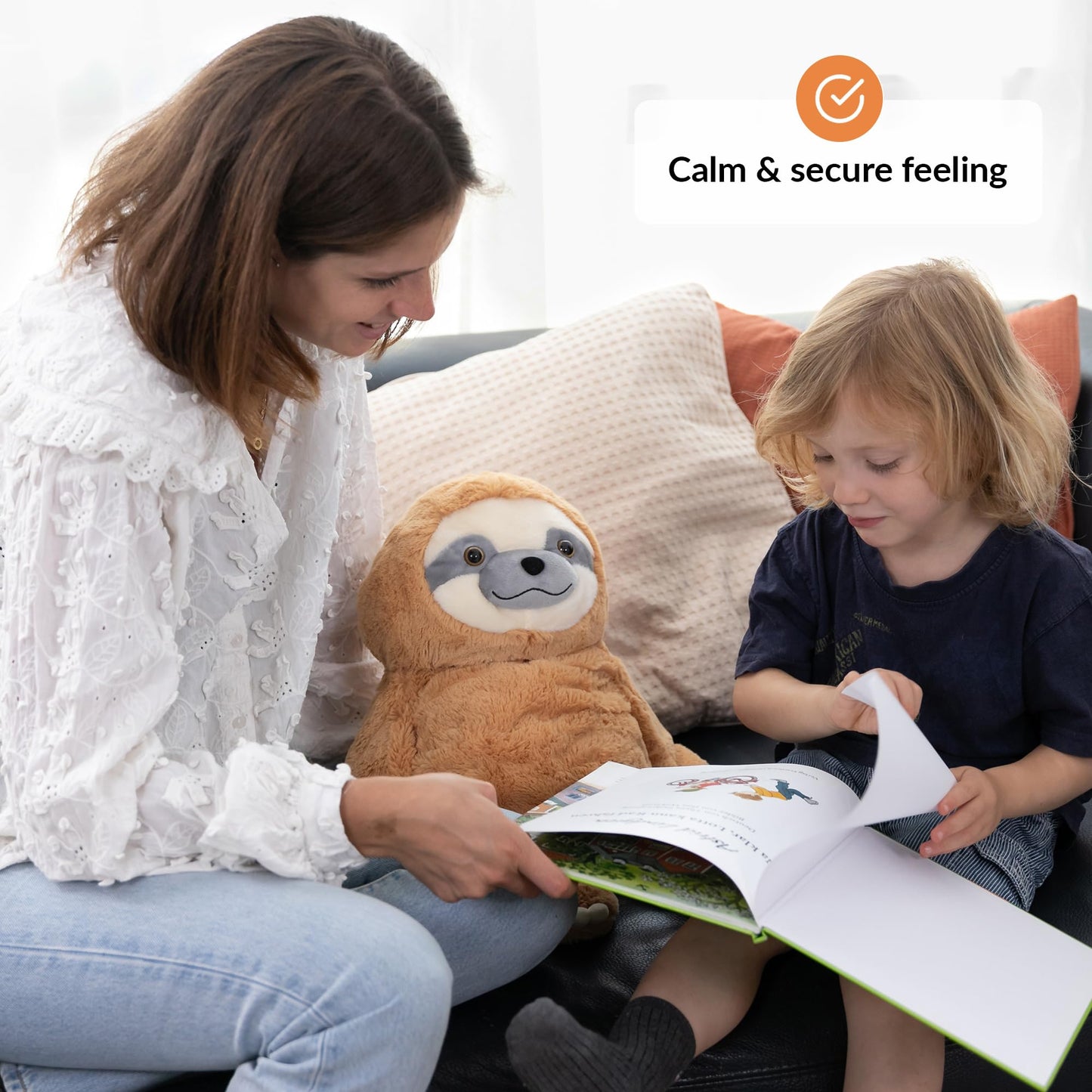 ODOXIA Weighted Sloth Plush – 5 lb Calming Sensory Toy for Kids & Adults | Carry Bag Included | Machine Washable