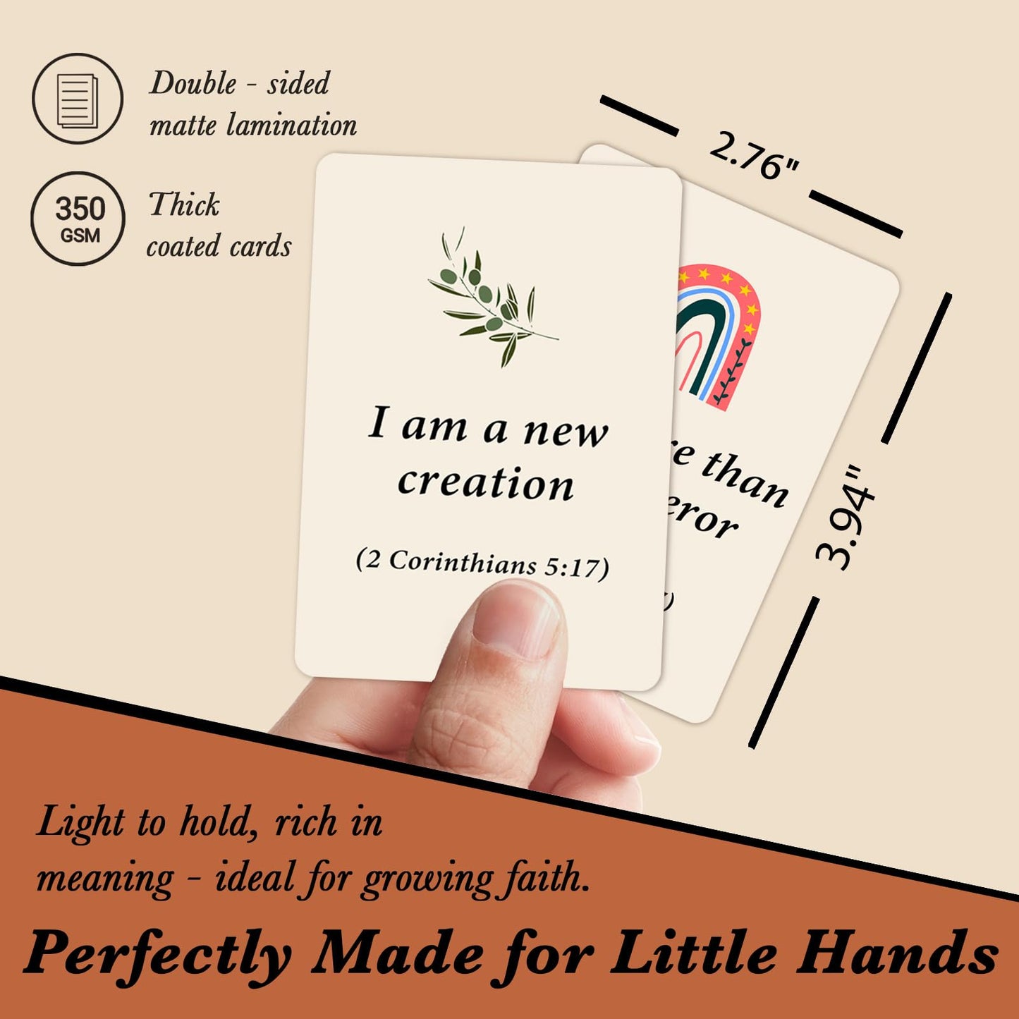 Odrano Biblical Affirmations for Kids – 62 Scripture Cards for Children | Easter & Bible Study Gift