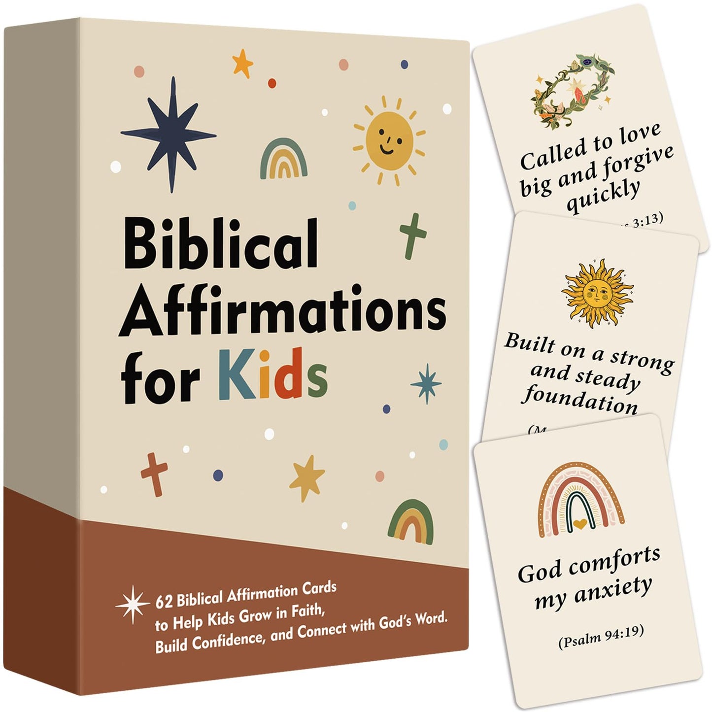 Odrano Biblical Affirmations for Kids – 62 Scripture Cards for Children | Easter & Bible Study Gift