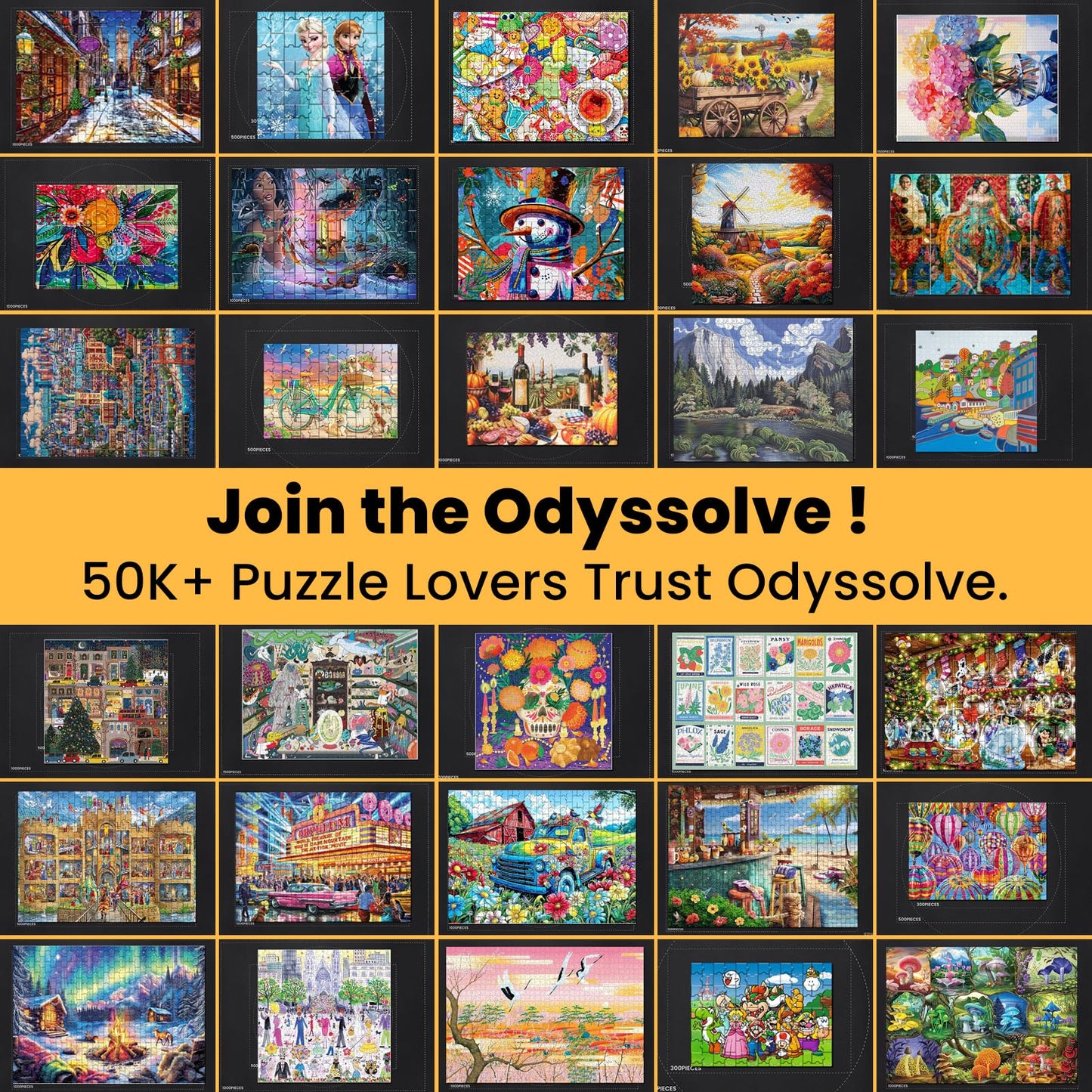 Odyssolve Jigsaw Puzzle Mat Roll Up – 1500 Pieces, 46 x 26, 3 Sorting Trays, Travel Bag