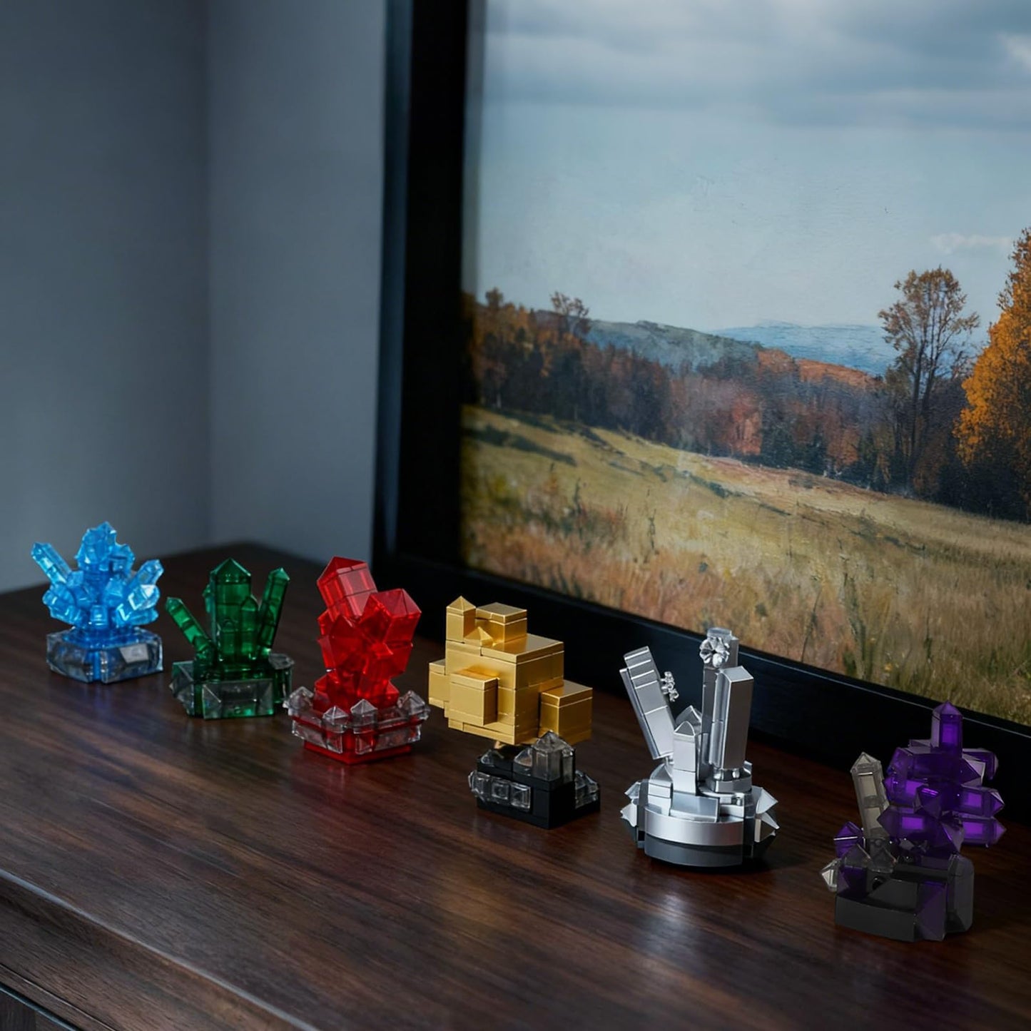 Oeasic Geology Crystal Building Set for Adults – 564-Piece Mineral Models & Elegant Desk Display