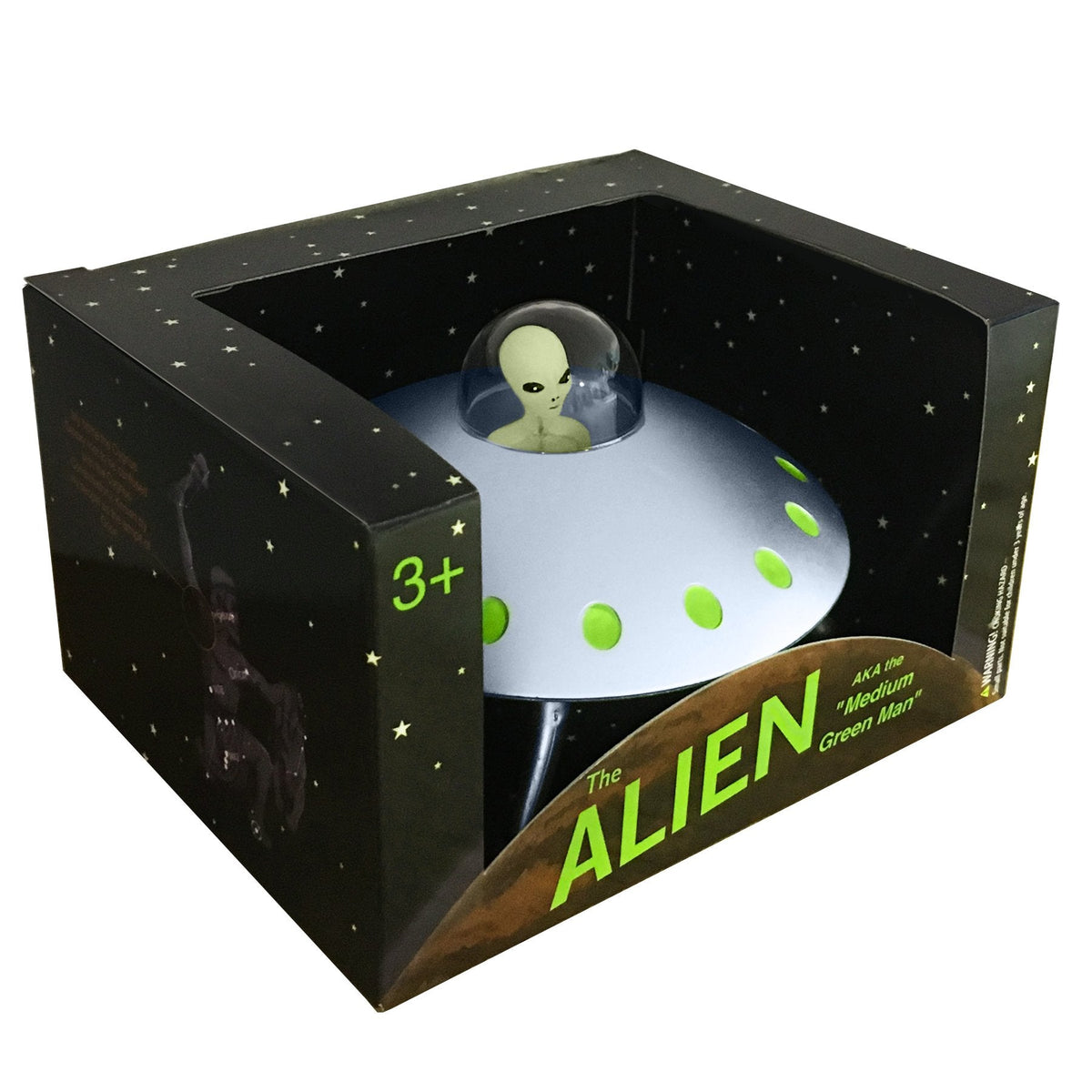 Off the Wall Toys Alien Glow-in-the-Dark UFO Space Ship & Bendable Action Figure